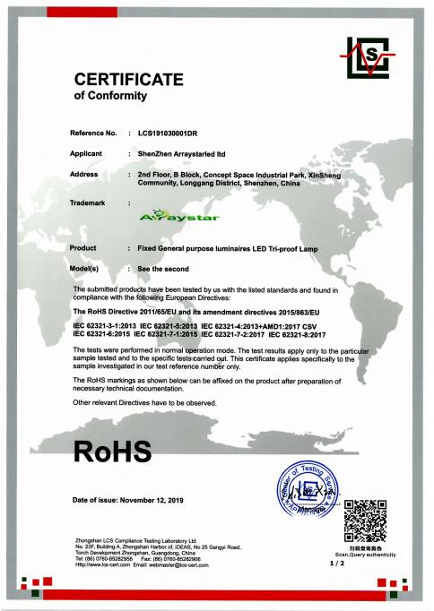 ROHS Certification For 3P Tri-p 