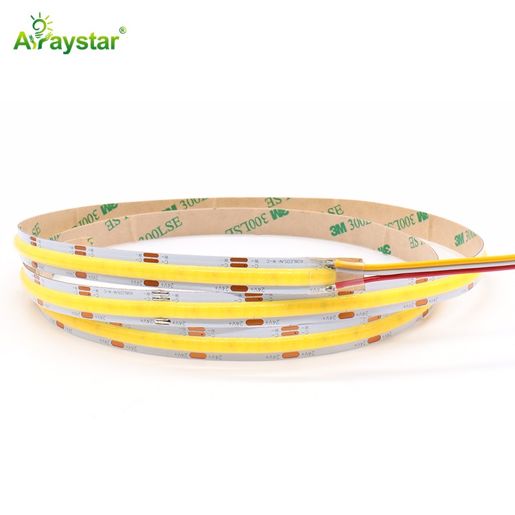 CCT Tunable COB LED Strip 10mm 7W+7W