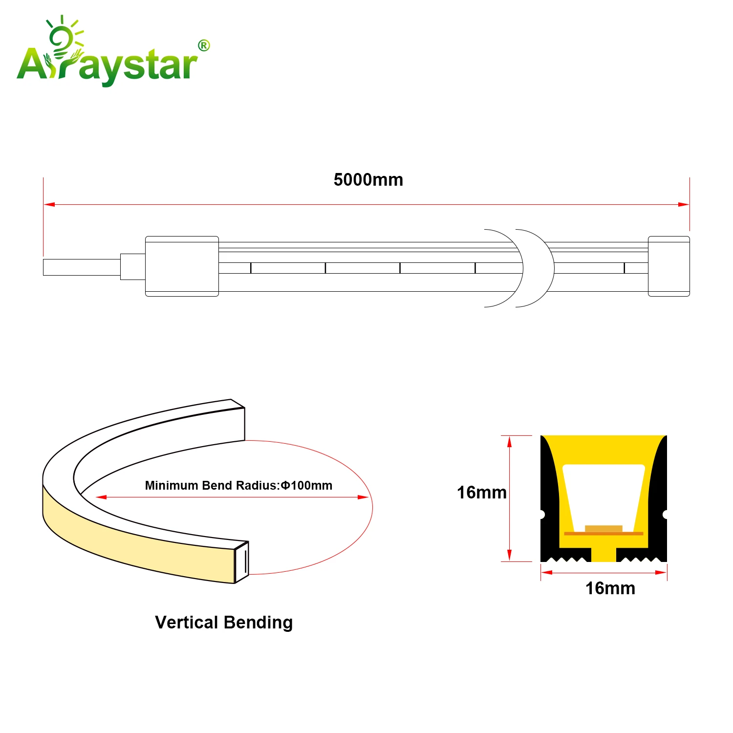 110V AC Vertical Bending Neon Flex Strip ART-NS1616