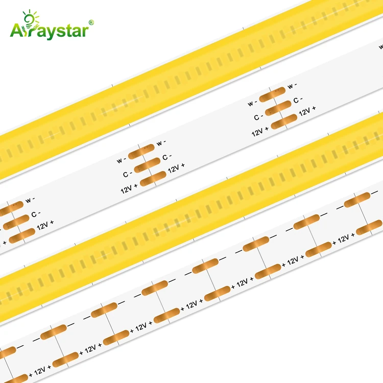 CCT Tunable COB LED Strip 5mm 6W+6W