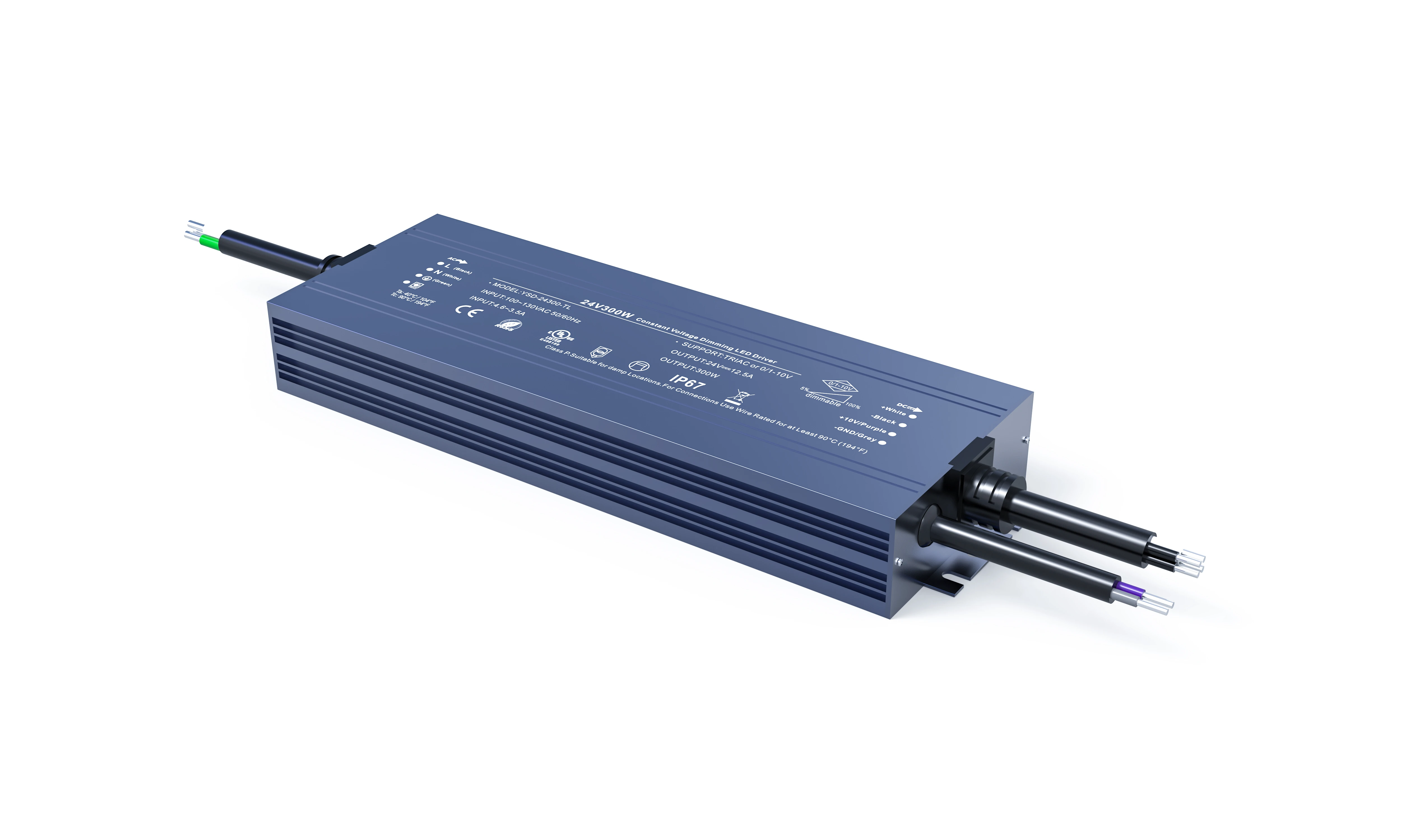 60W–300W LED Waterproof Dimmable Power Supply