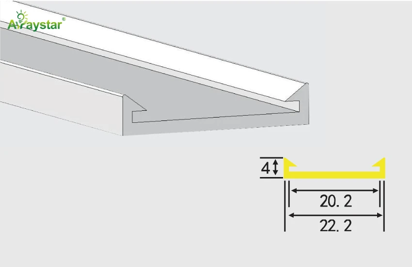 20mm Front Emitting Silicone LED Wall Washer Profile (Food-Grade Silicone)