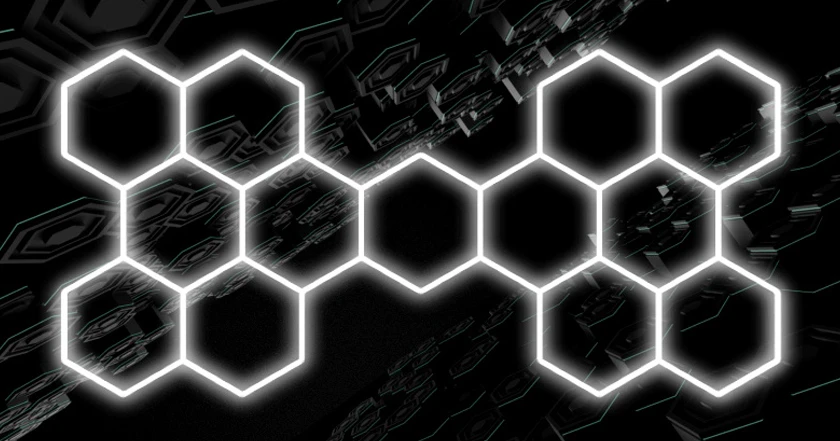 315W Hexagon Garage Light Honeycomb LED Ceiling Lighting System for Car Detailing Workshop