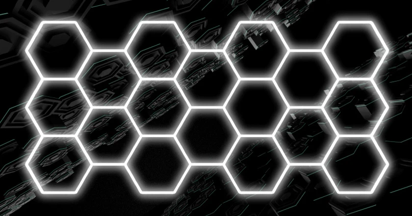 365W Hexagon Garage Light Honeycomb LED Ceiling Lighting System for Car Detailing Workshop