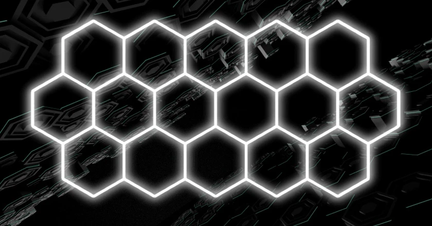  ART-CL16-W-AW-220V110V 315W Hexagon Garage Light Honeycomb LED Ceiling Lighting System for Car Detailing Workshop  