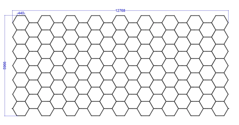 1900W Hexagon Garage Light Honeycomb LED Ceiling Lighting System for Car Detailing Workshop