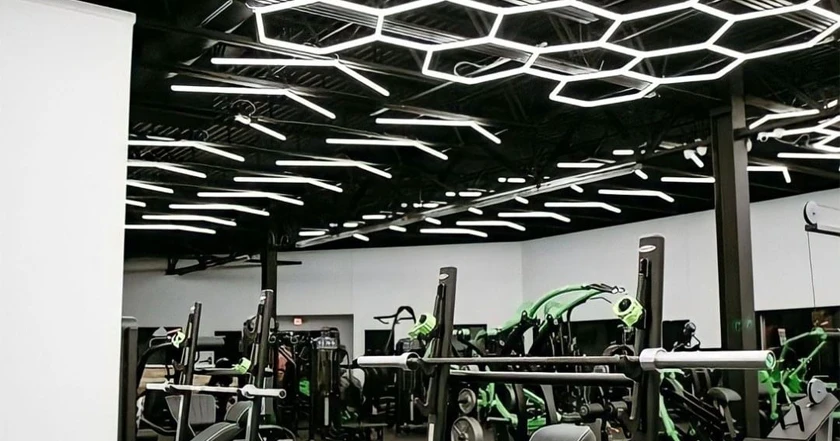 1900W Hexagon Garage Light Honeycomb LED Ceiling Lighting System for Car Detailing Workshop