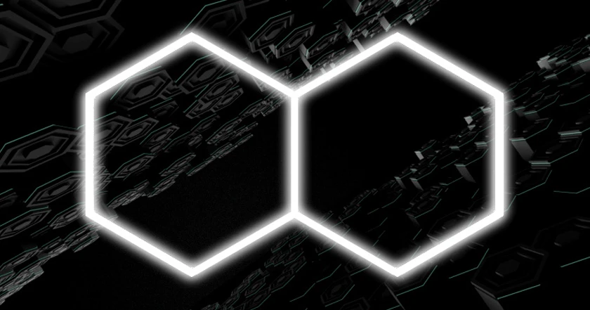 55W Hexagon Garage Light Honeycomb LED Ceiling Lighting System for Car Detailing Workshop