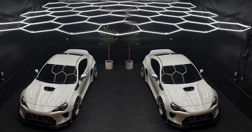 288W Rectangle Garage Light LED Ceiling Lighting System for Car Detailing Workshop