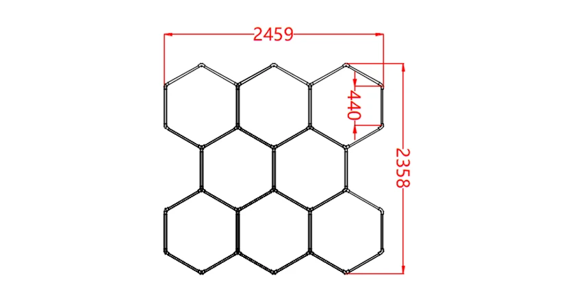210W Hexagon Garage Light Honeycomb LED Ceiling Lighting System for Car Detailing Workshop