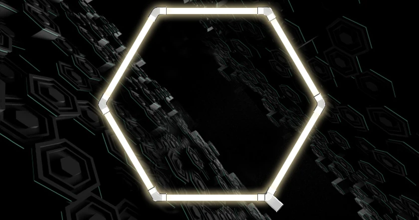 36W Hexagon Garage Light Honeycomb LED Ceiling Lighting System for Car Detailing Workshop