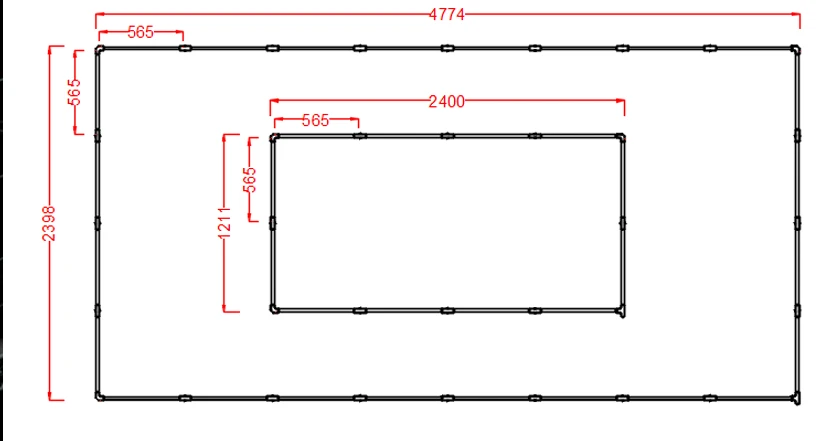 288W Rectangle Garage Light LED Ceiling Lighting System for Car Detailing Workshop