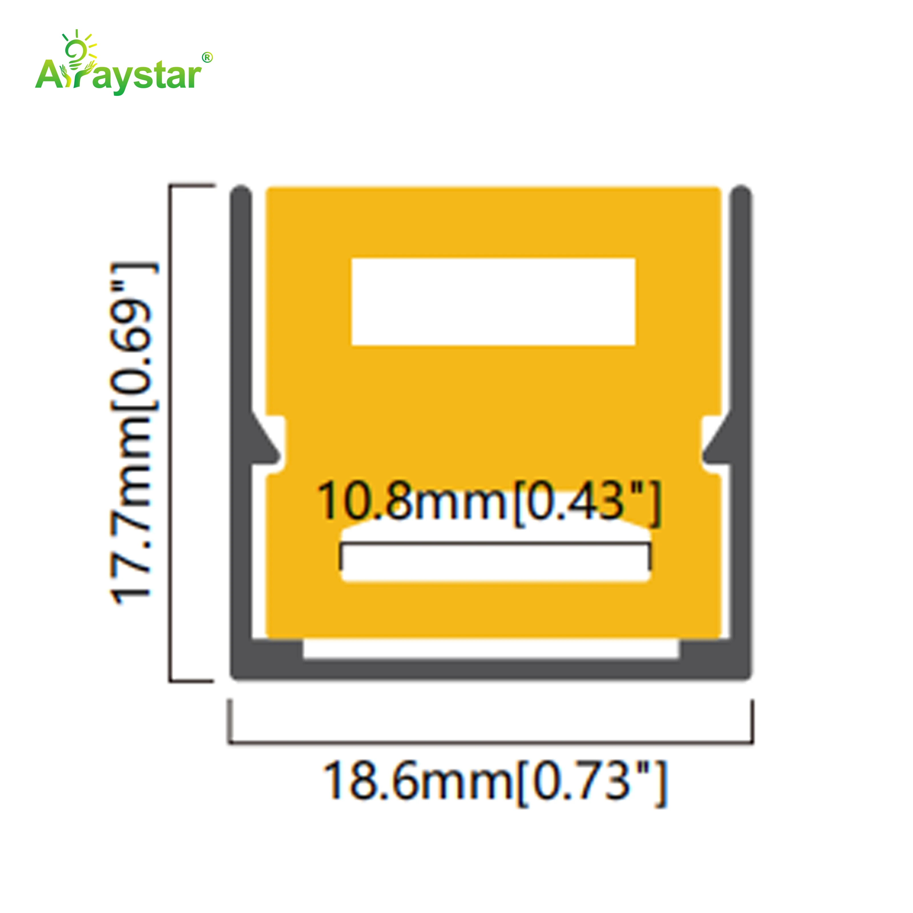 ART-1918/AL/FLEX/N Flexible Aluminum Profile for 1616 Neon Strip, Recessed Flexible LED Channel