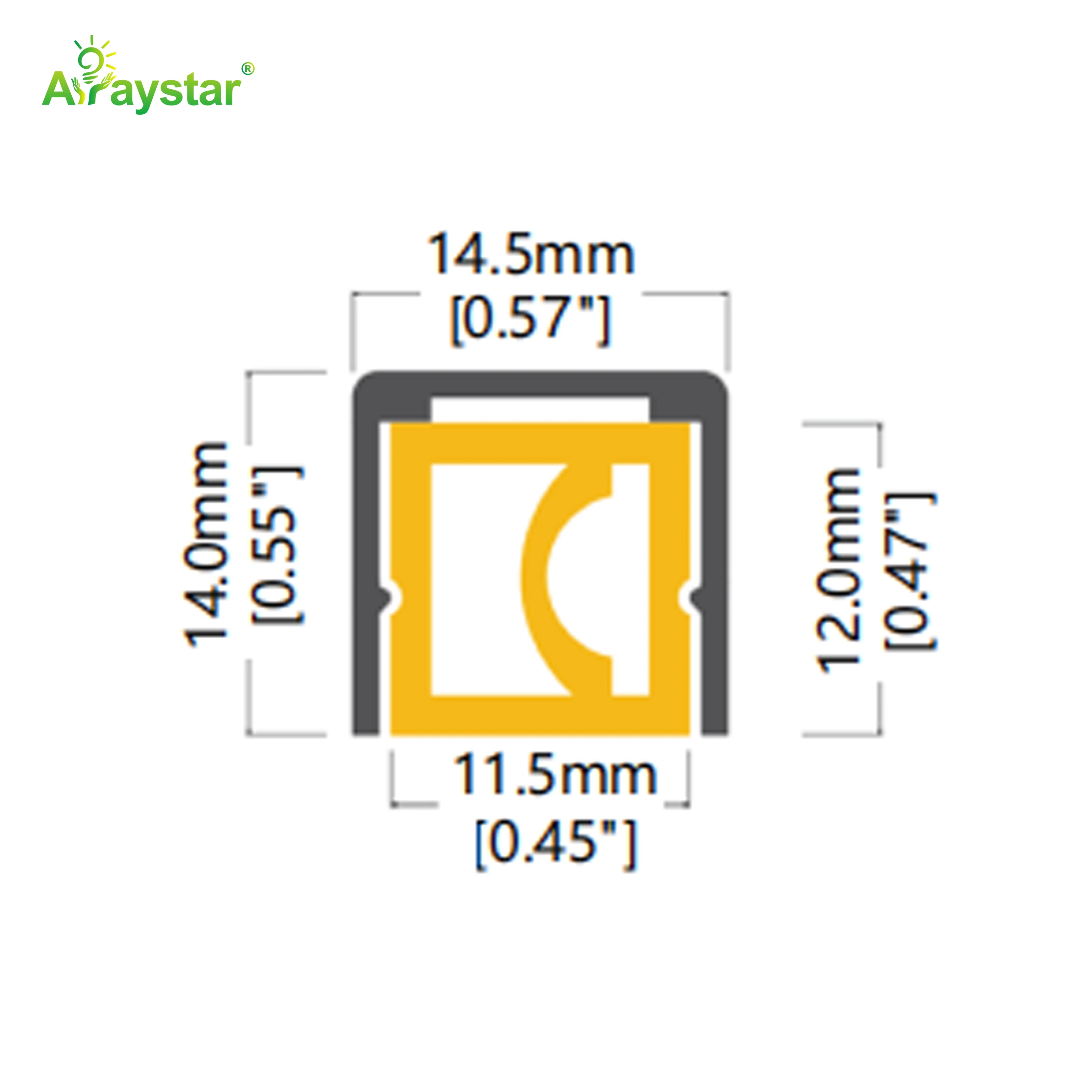 ART-1414/AL/FLEX/N Flexible Aluminum Profile for 1212 Neon Strip, Recessed Flexible LED Channel