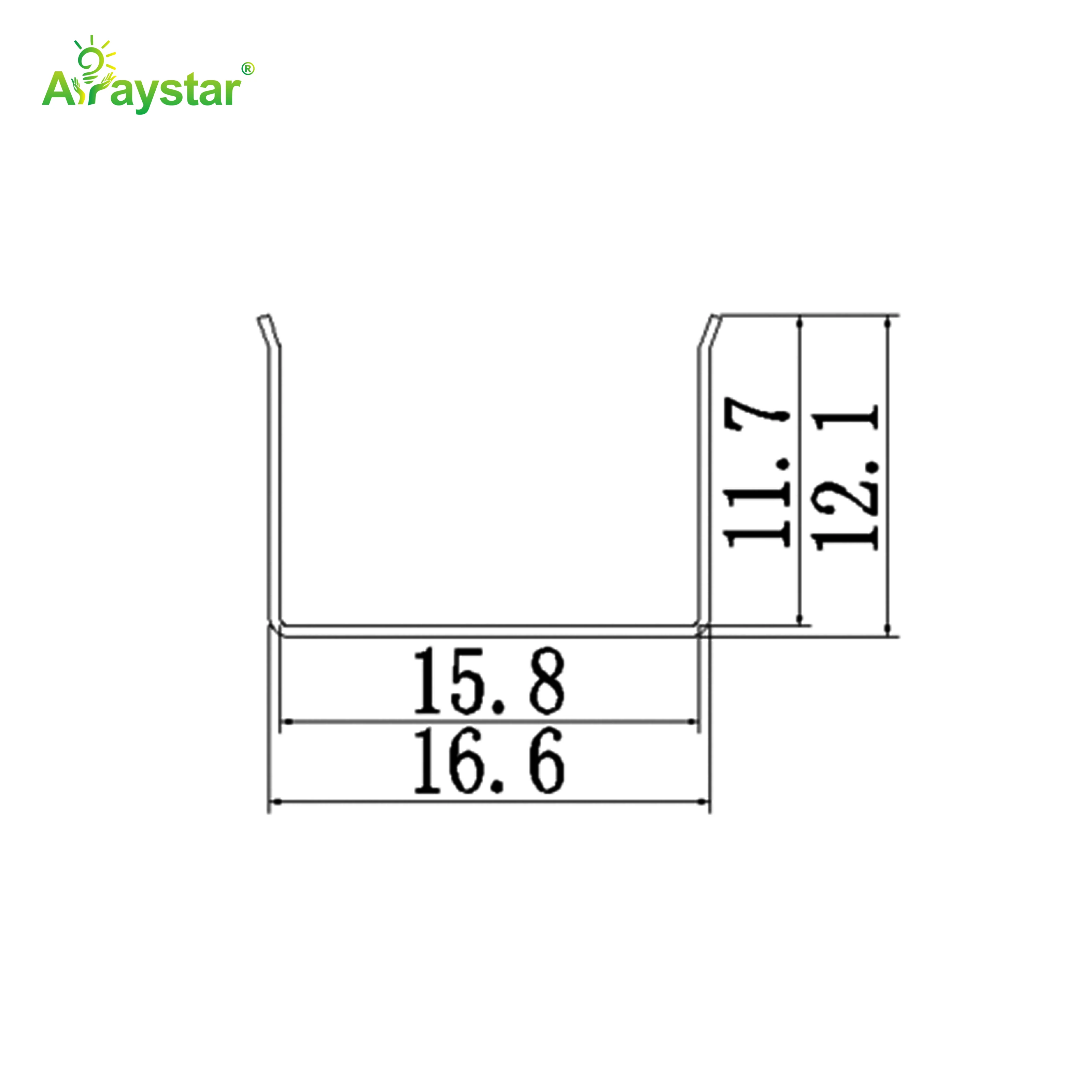 ART-1616-3S Stainless Steel Flexible Mounting Clips / 3-Sides Profile Channel for LED Strips, 100m/Carton Bulk Pack
