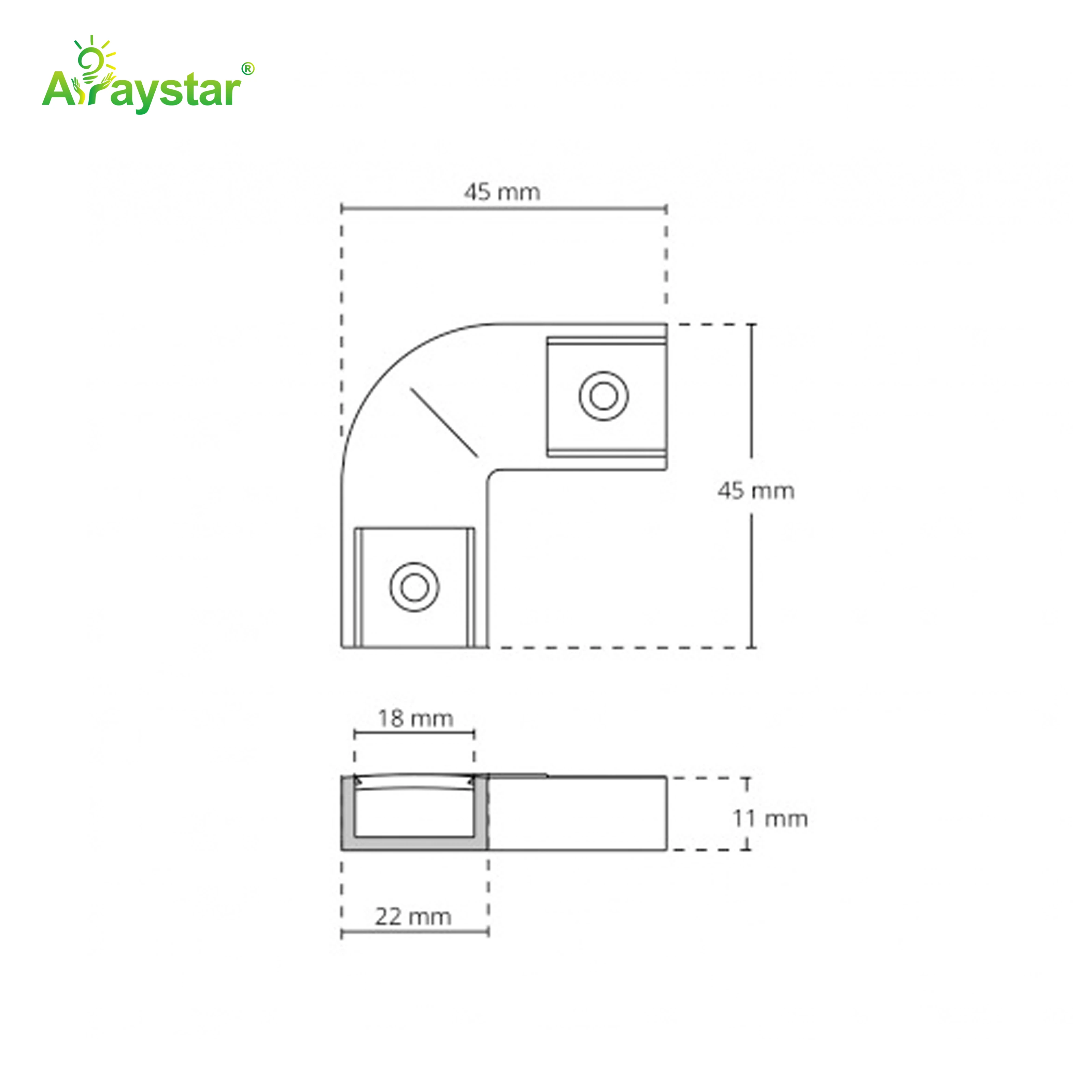 ART-4545 90 Degree Corner Connector Profile Connector for LED Strip Light Aluminum Channel