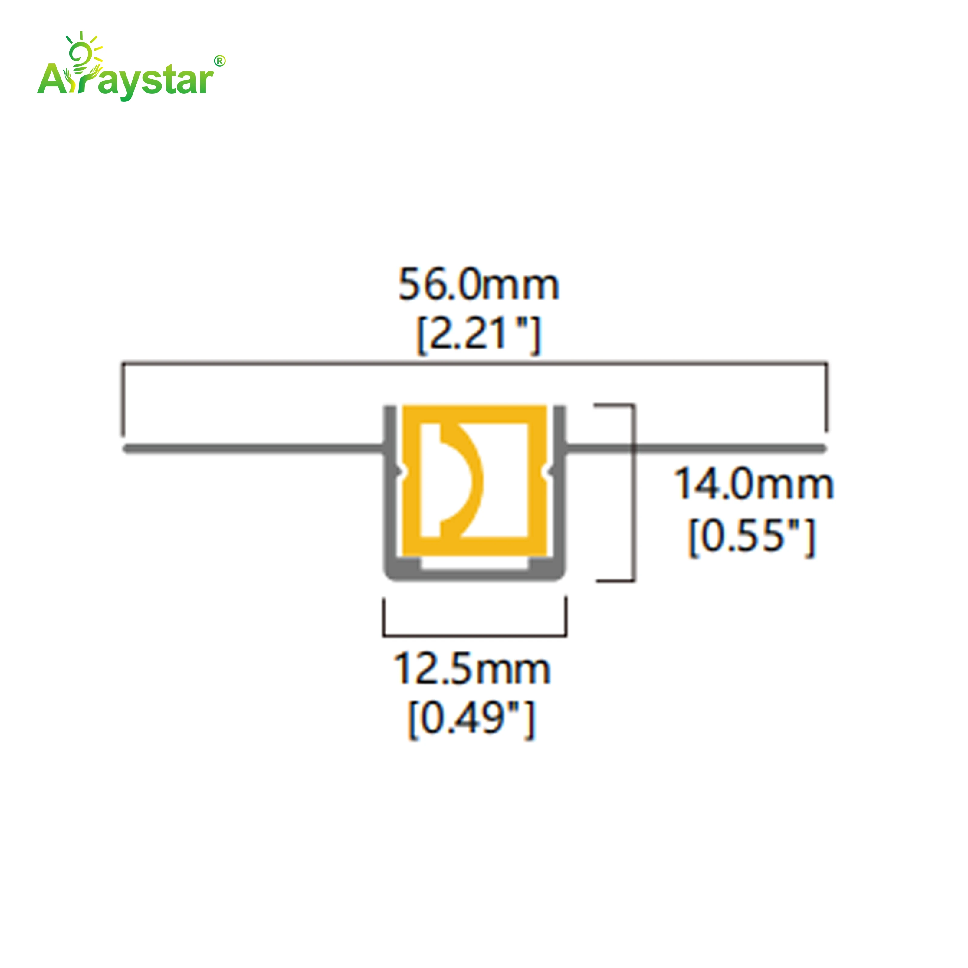 ART-5614/AL/FLEX/N Flexible Aluminum Profile for 1212 Neon Strip, Recessed Flexible LED Channel