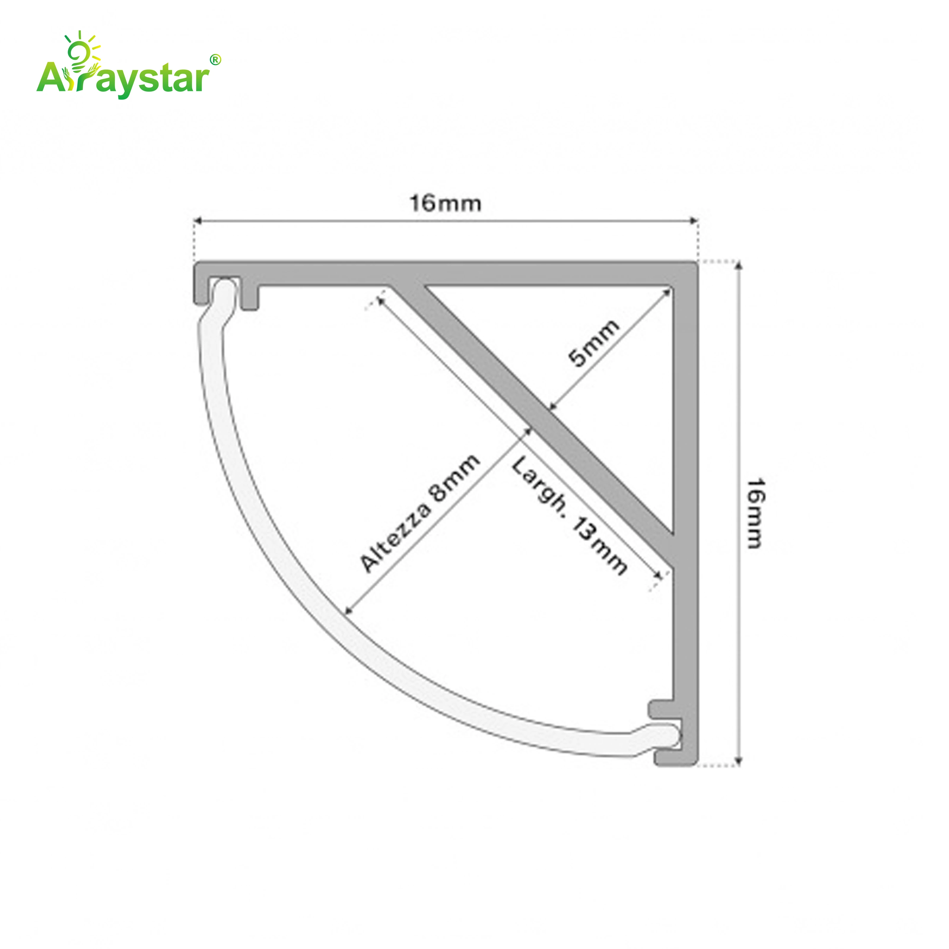 ART-1506 Silver Color Aluminum Profile LED Channel with Cover, End Caps, and Mounting Clips
