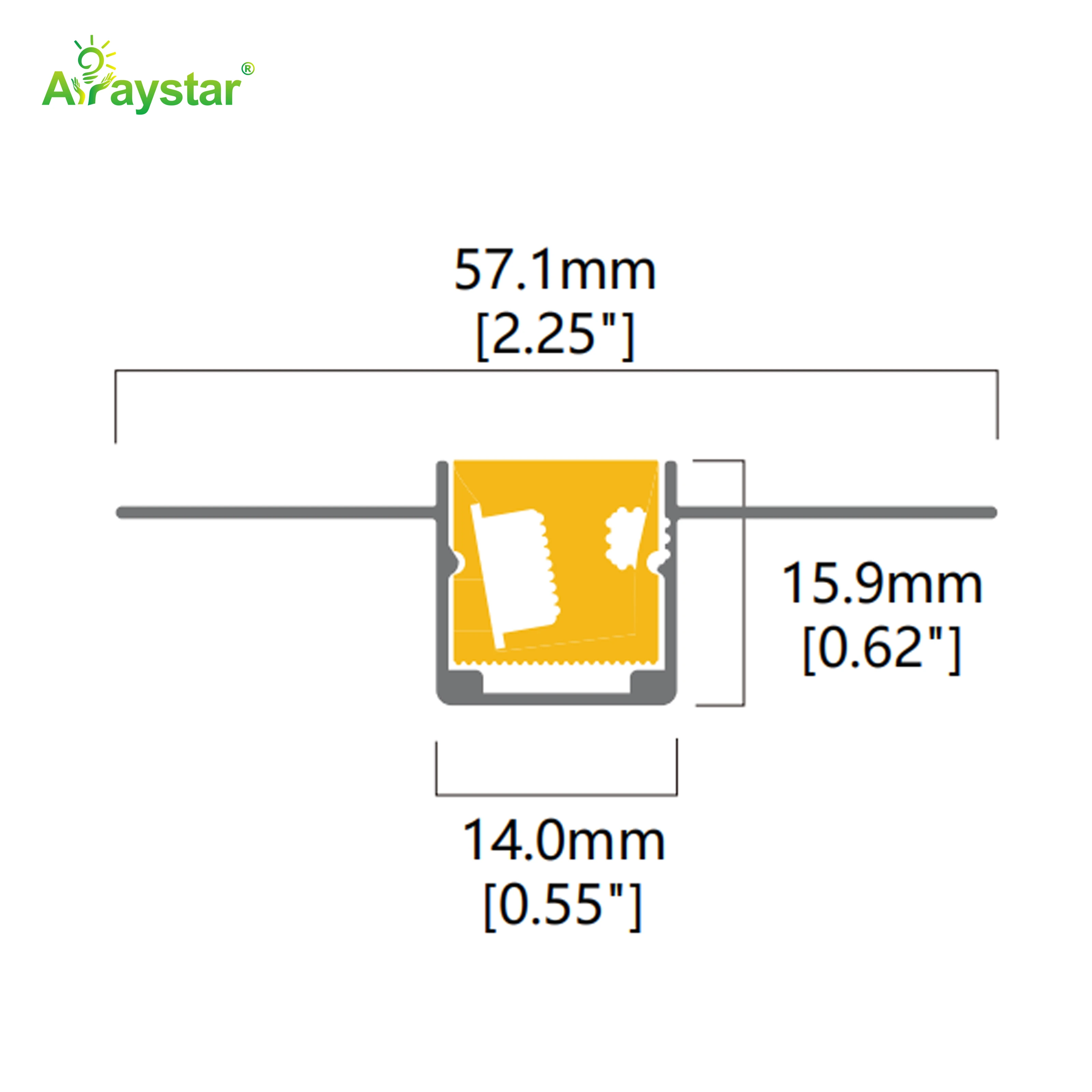 ART-5716/AL/FLEX/N Flexible Aluminum Profile for 1414 Neon Strip, Recessed Flexible LED Channel