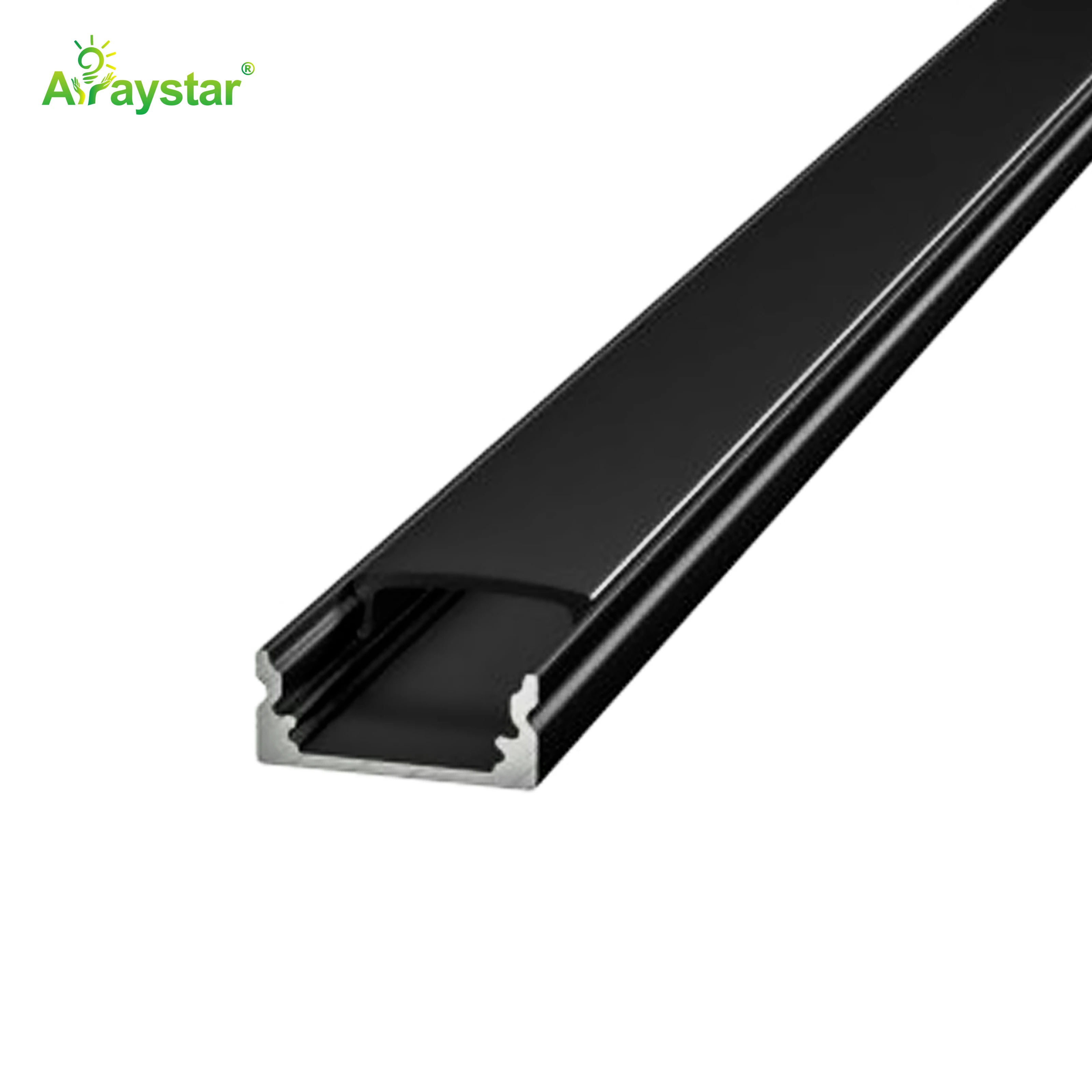 ART-AL1708B Black Aluminum Profile with Diffuser Cover for LED Strip Lights (1M/2M)
