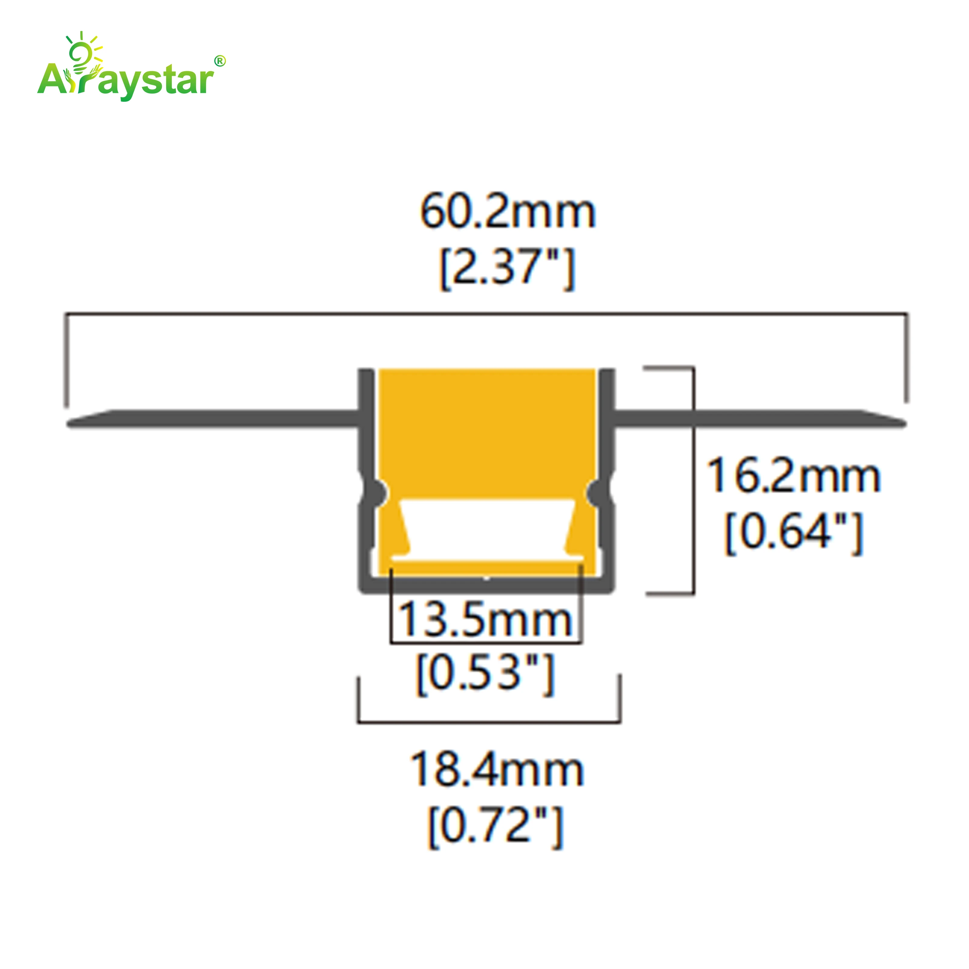 ART-6016/AL/FLEX/N Flexible Aluminum Profile for 1616 Neon Strip, Recessed Flexible LED Channel