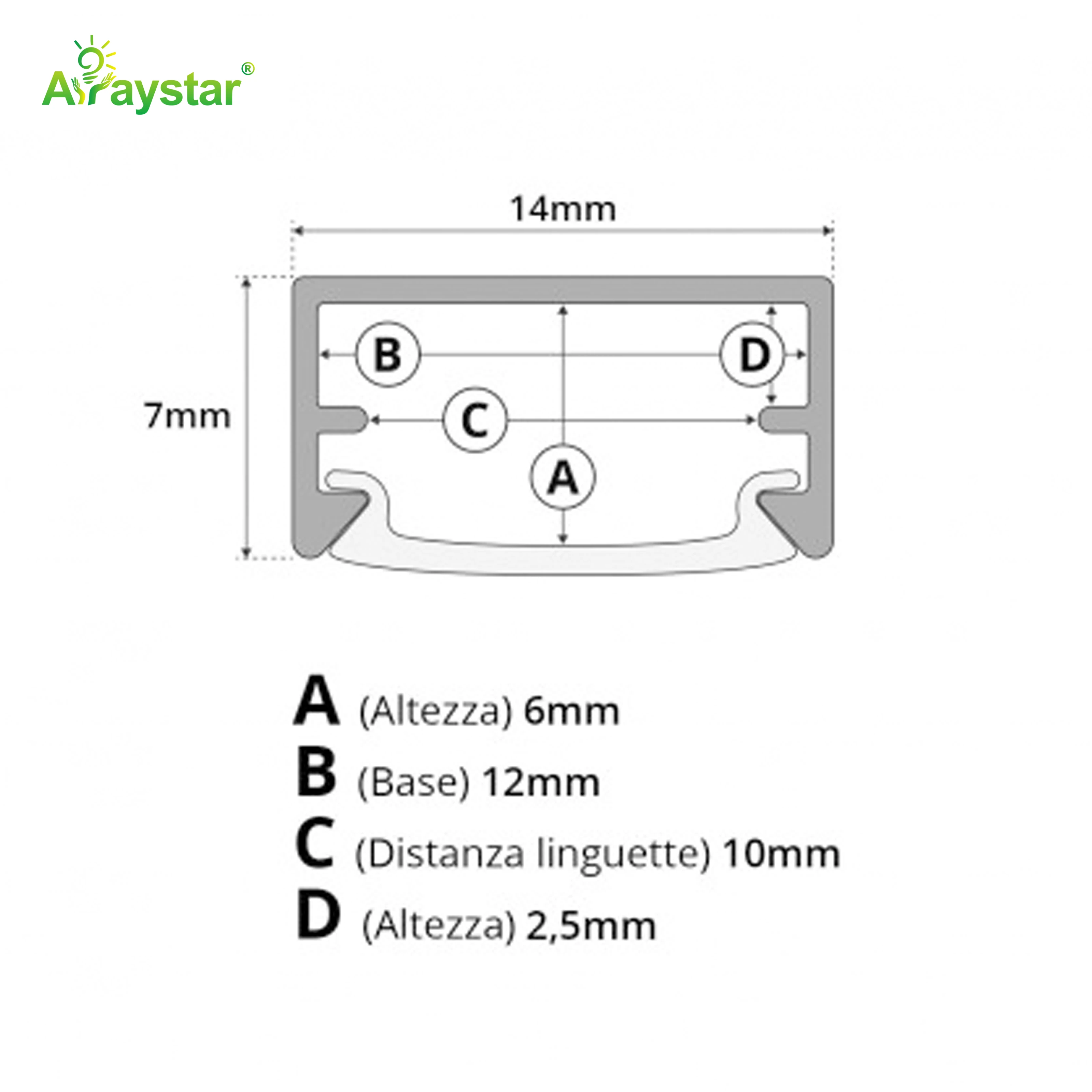 ART-AL1407 Silver Aluminum Profile with Diffuser Cover for LED Strip Lights (1M/2M)