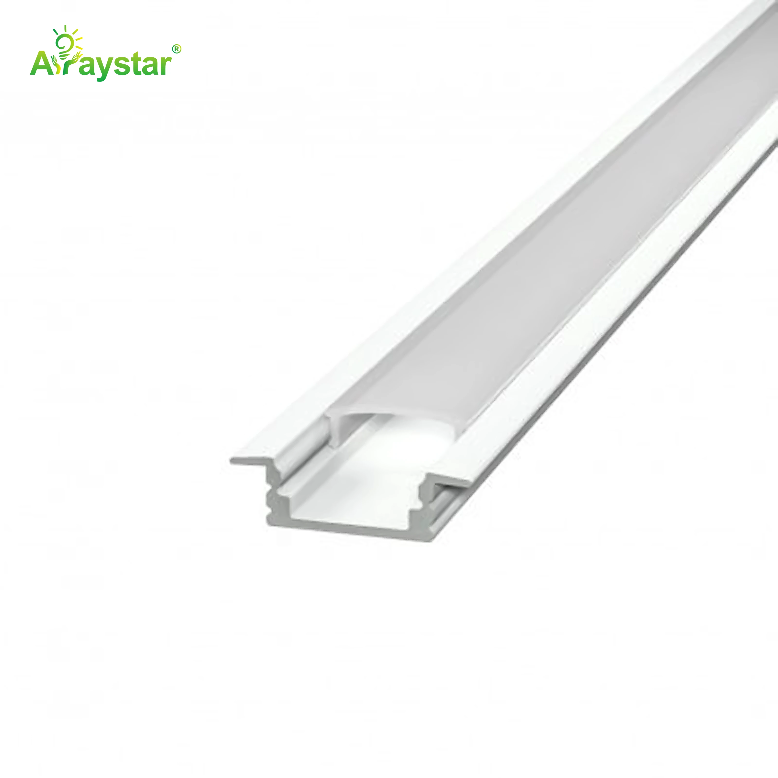 ART-AL2506 Silver Recessed Aluminum Profile with Flange and Diffuser Cover for LED Strip Lights (1M/2M)
