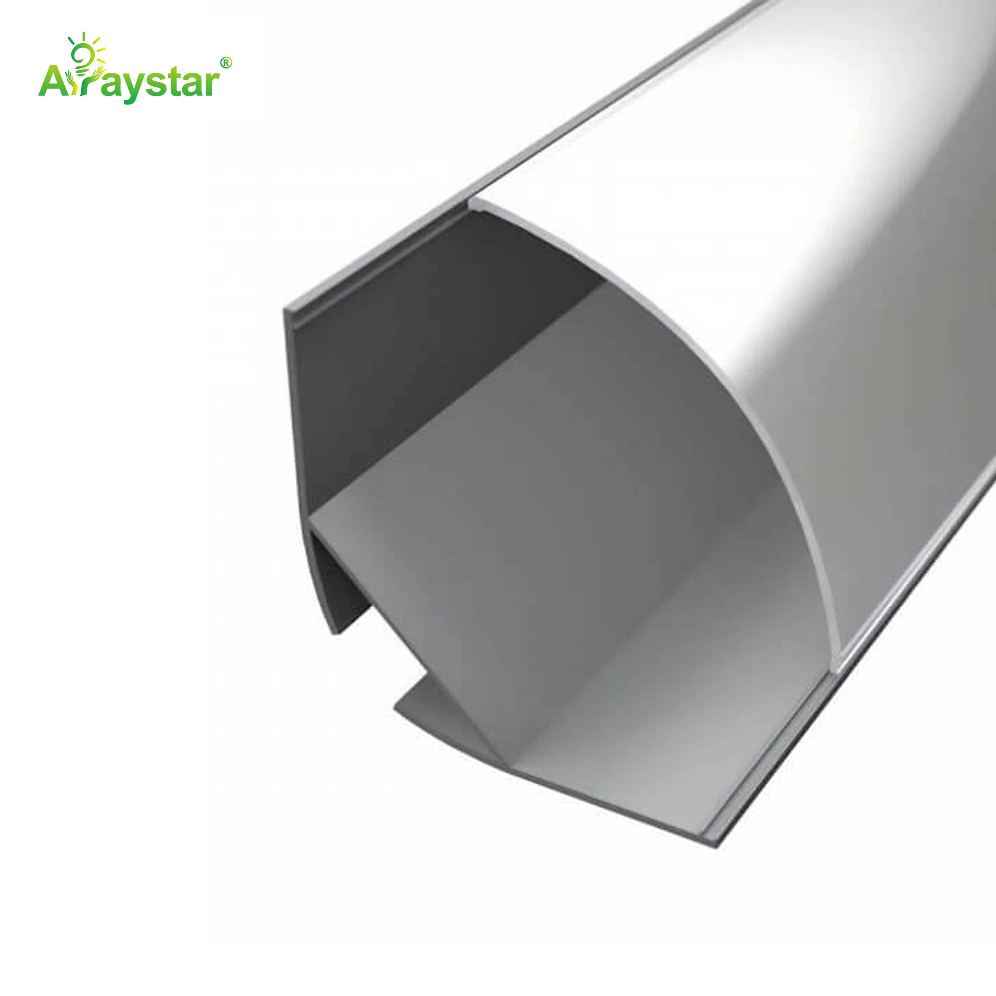 ART-LP03030 Silver Corner Aluminum Profile with Round Diffuser Cover for LED Strip Lights (1M/2M)