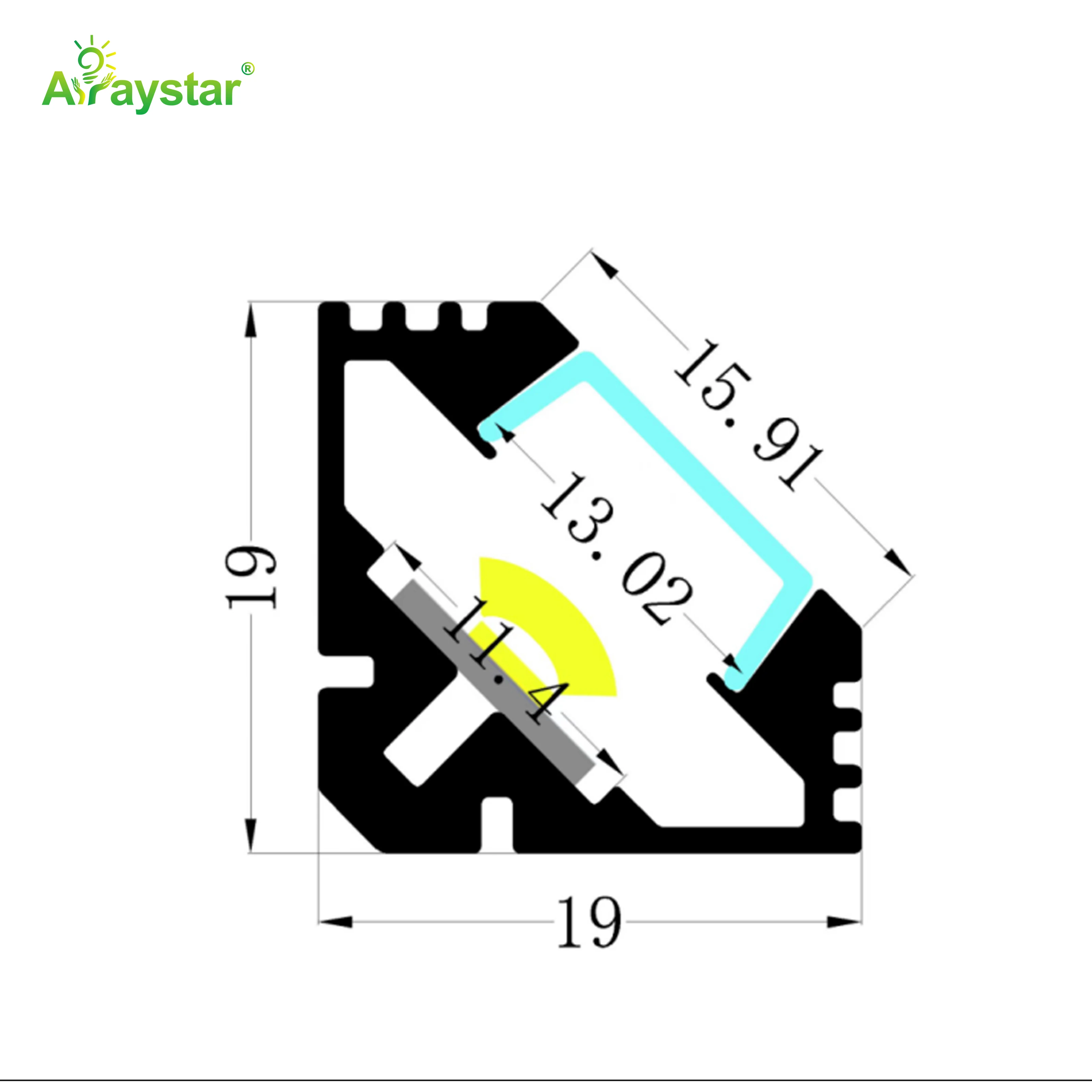 ART-Square19 Corner LED Aluminum Channel Profile