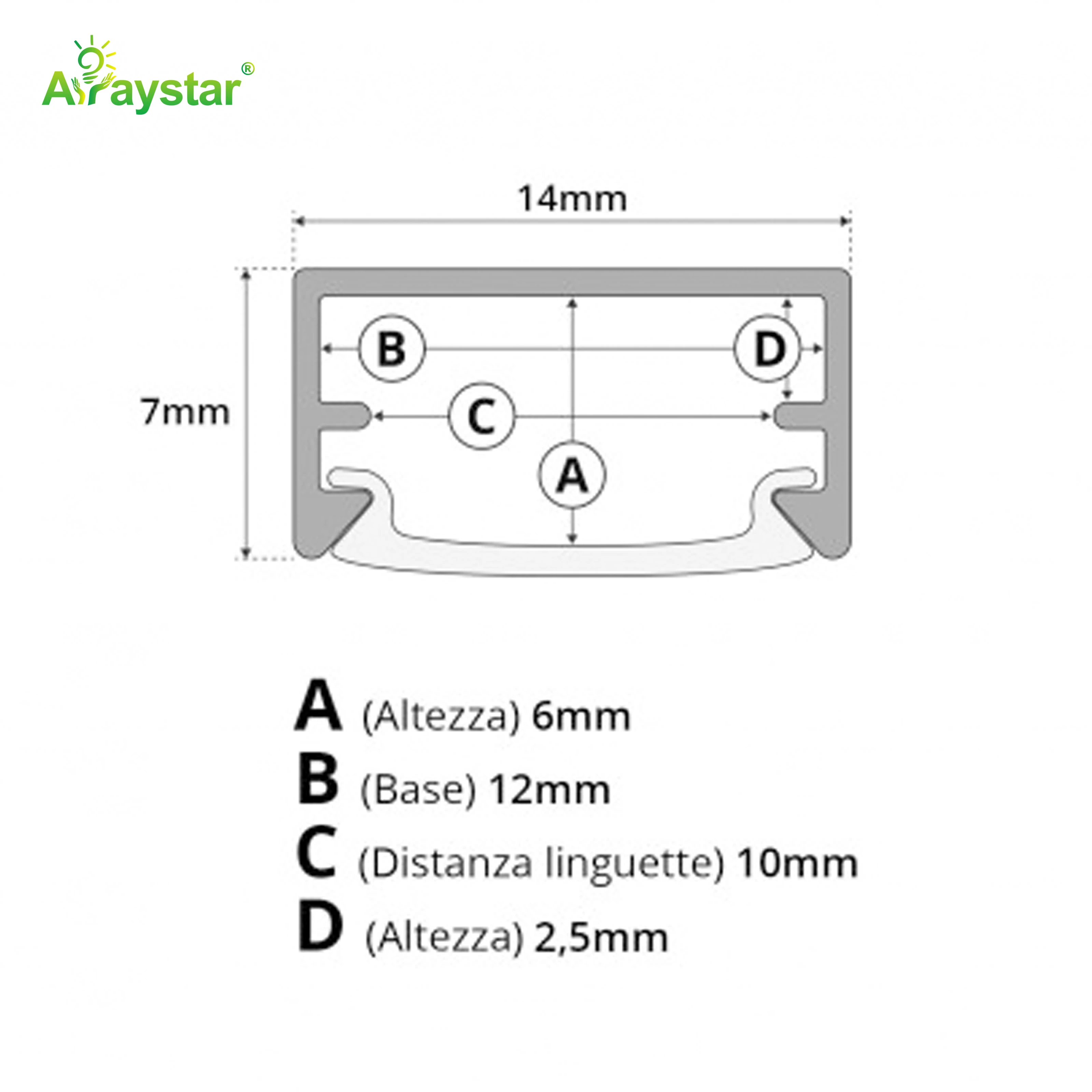 ART-AL1407 Silver Aluminum Profile with Diffuser Cover for LED Strip Lights (1M/2M)