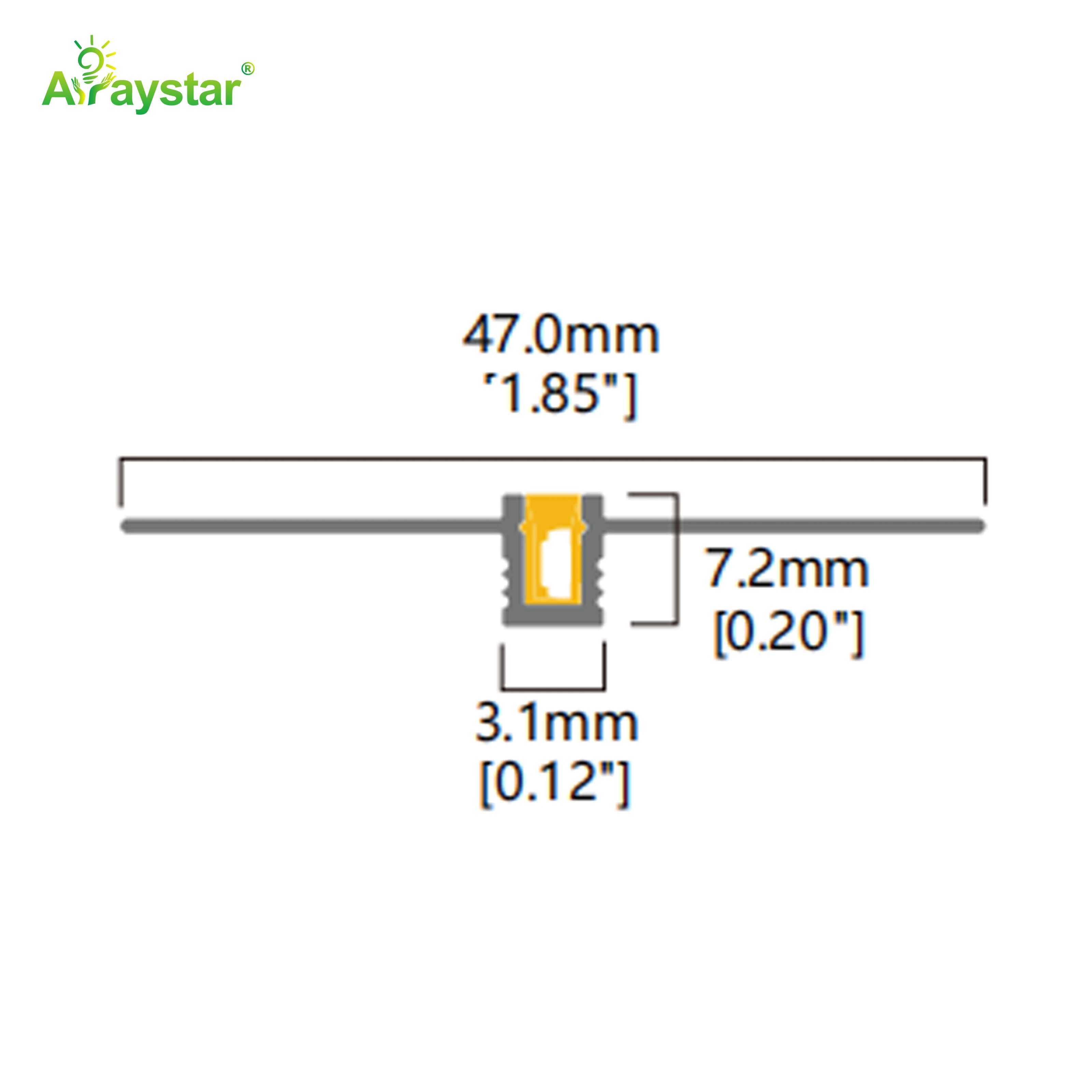 ART-4707/AL/FLEX/N Flexible Aluminum Profile for 0306 Neon Strip, Recessed Flexible LED Channel