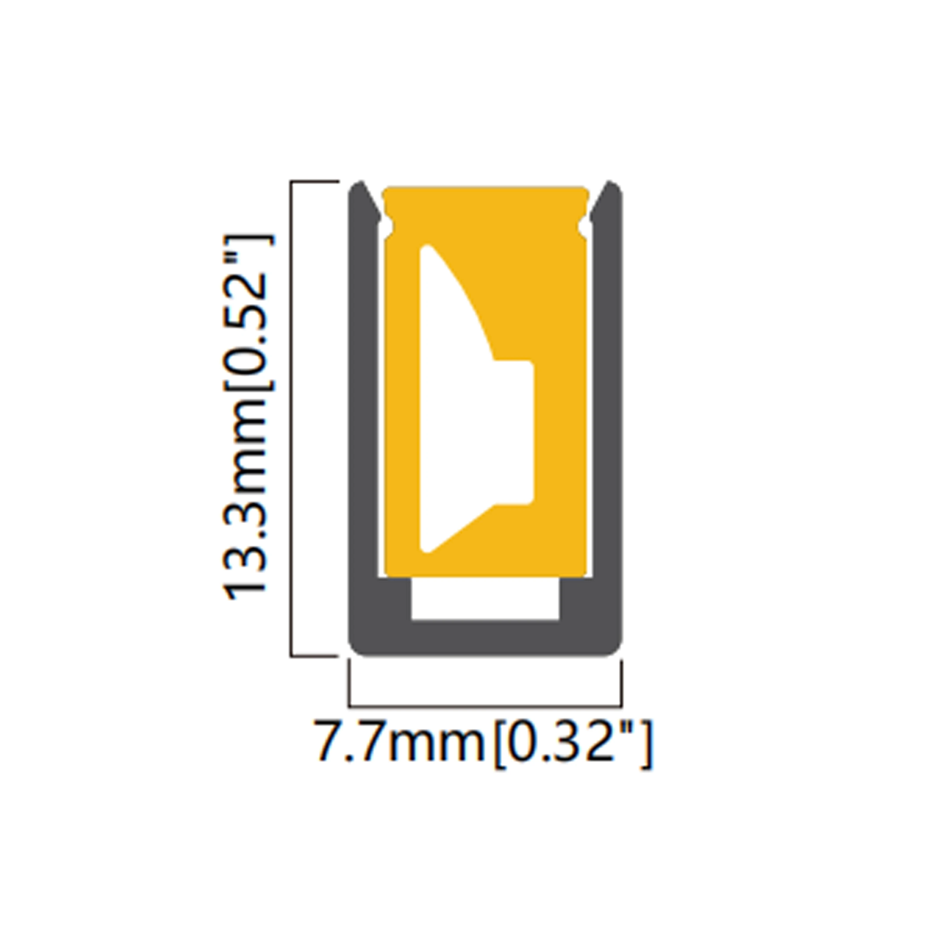 ART-0814/AL/FLEX/N Flexible Aluminum Profile for 0612 Neon Strip, Recessed Flexible LED Channel