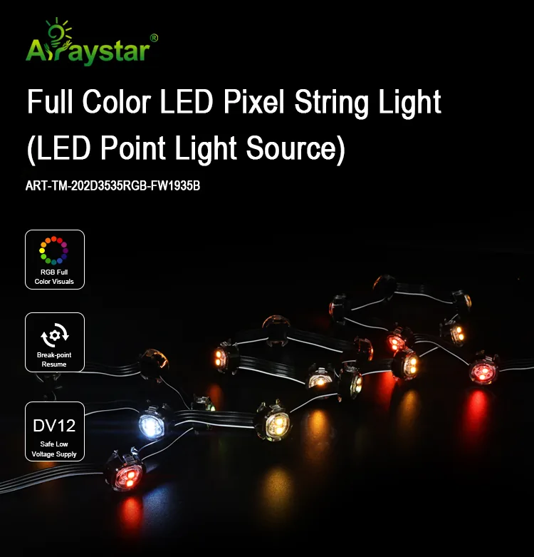 Full Color LED Pixel String Light ART-TM-202D3535RGB-FW1935B