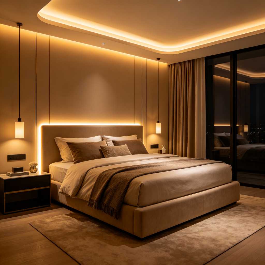Bedroom LED strip lighting project