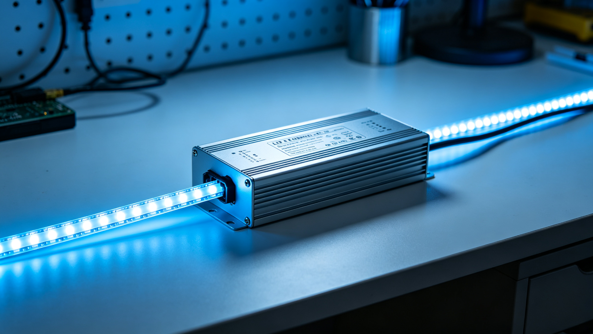 A cool properly sized LED power supply running cleanly on a bench