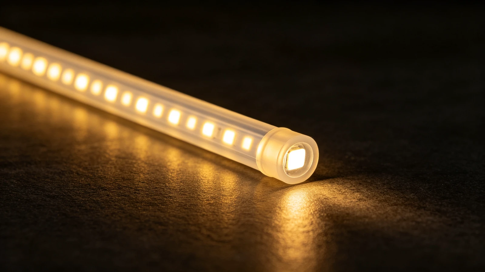 LED strips of different densities compared from 60 to 240 LEDs per metre