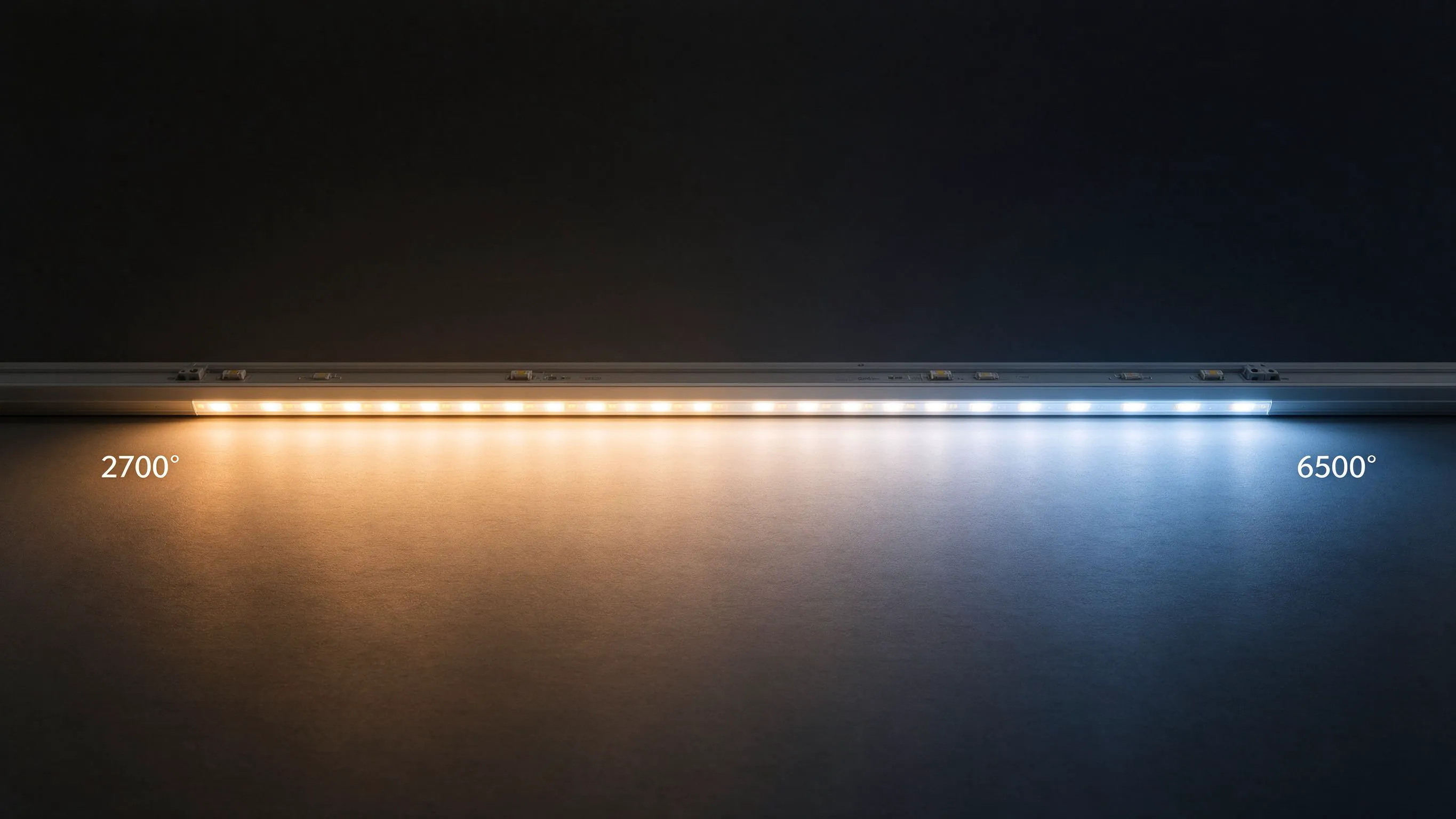 Cutting a COB LED strip at the marked cut point
