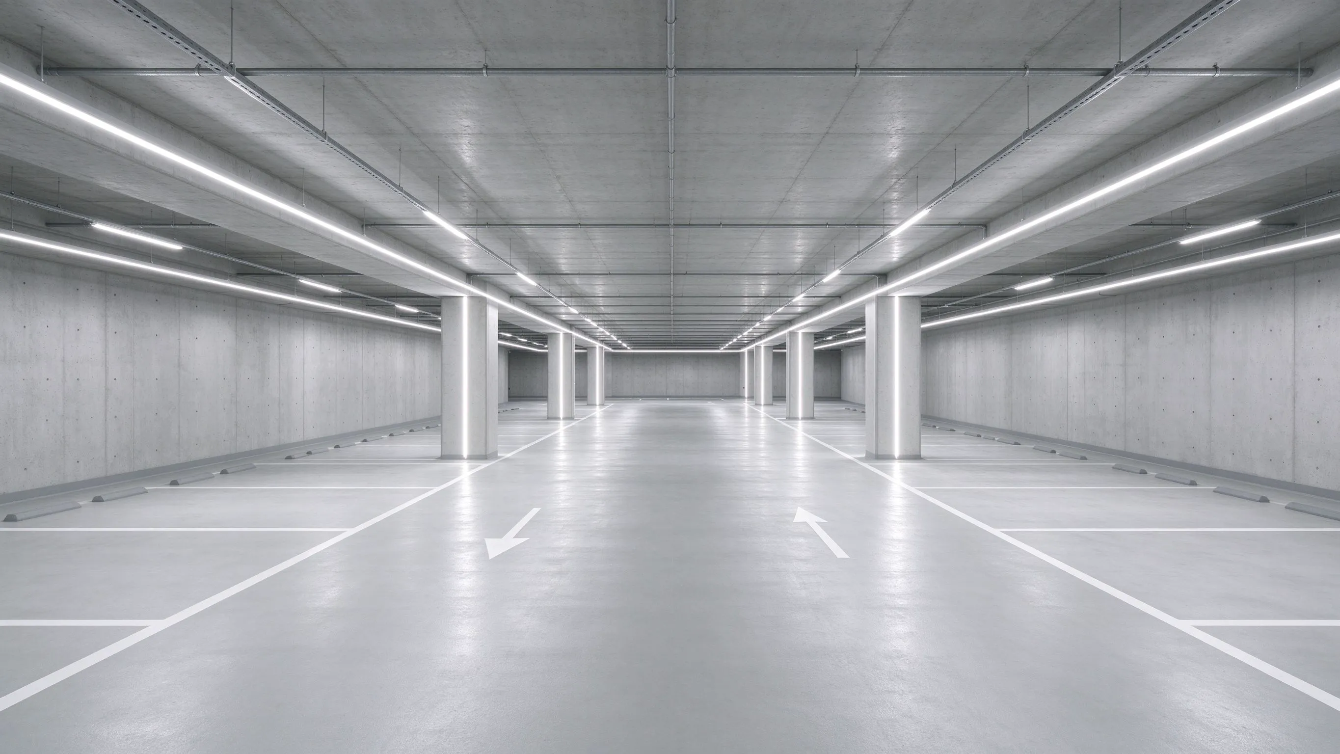 Motion-Sensor LED Strip Lighting for Parking Garages & Underground Car Parks