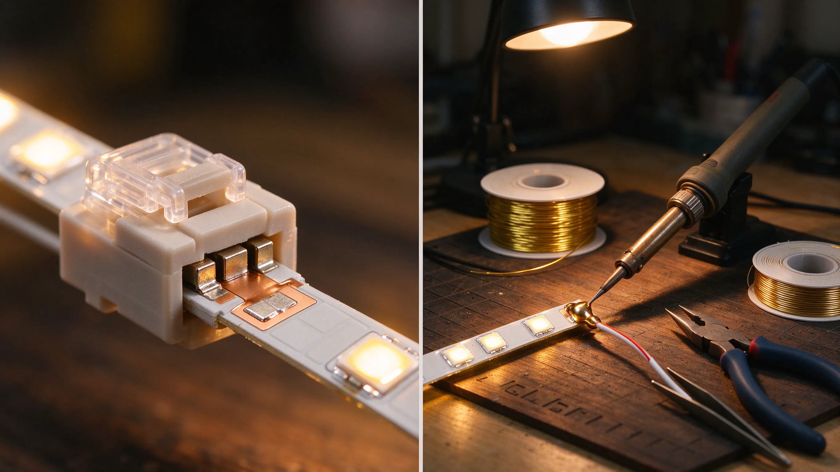 Solderless Connectors vs Soldering for COB & Neon LED Strips: Reliability in the Field