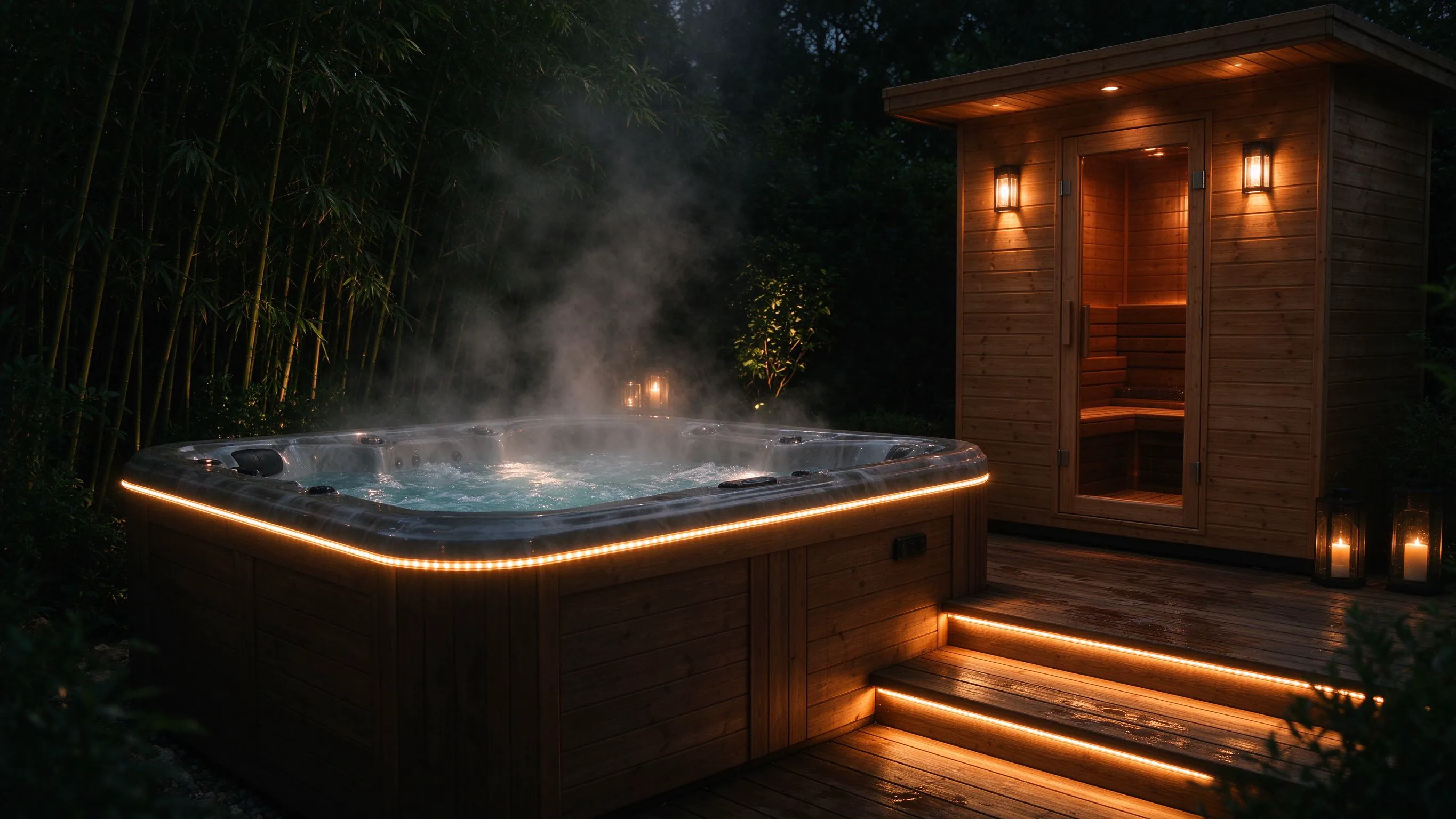 Hot Tub, Spa & Sauna LED Strip Lighting: Heat and Humidity-Rated IP68 Setups