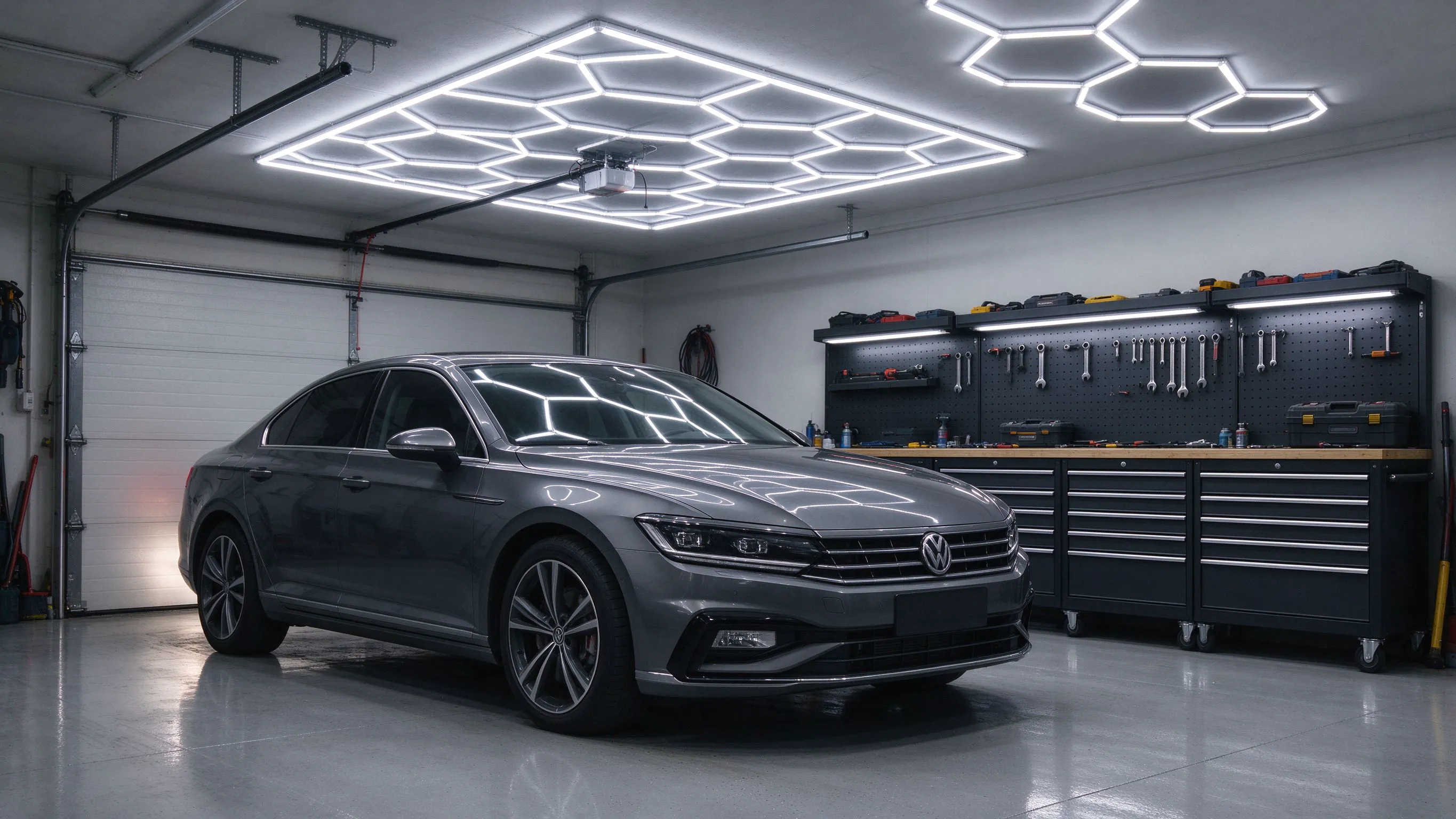 Diamond vs Hexagon LED Garage Lights: Which Ceiling Grid Pattern Fits Your Bay?