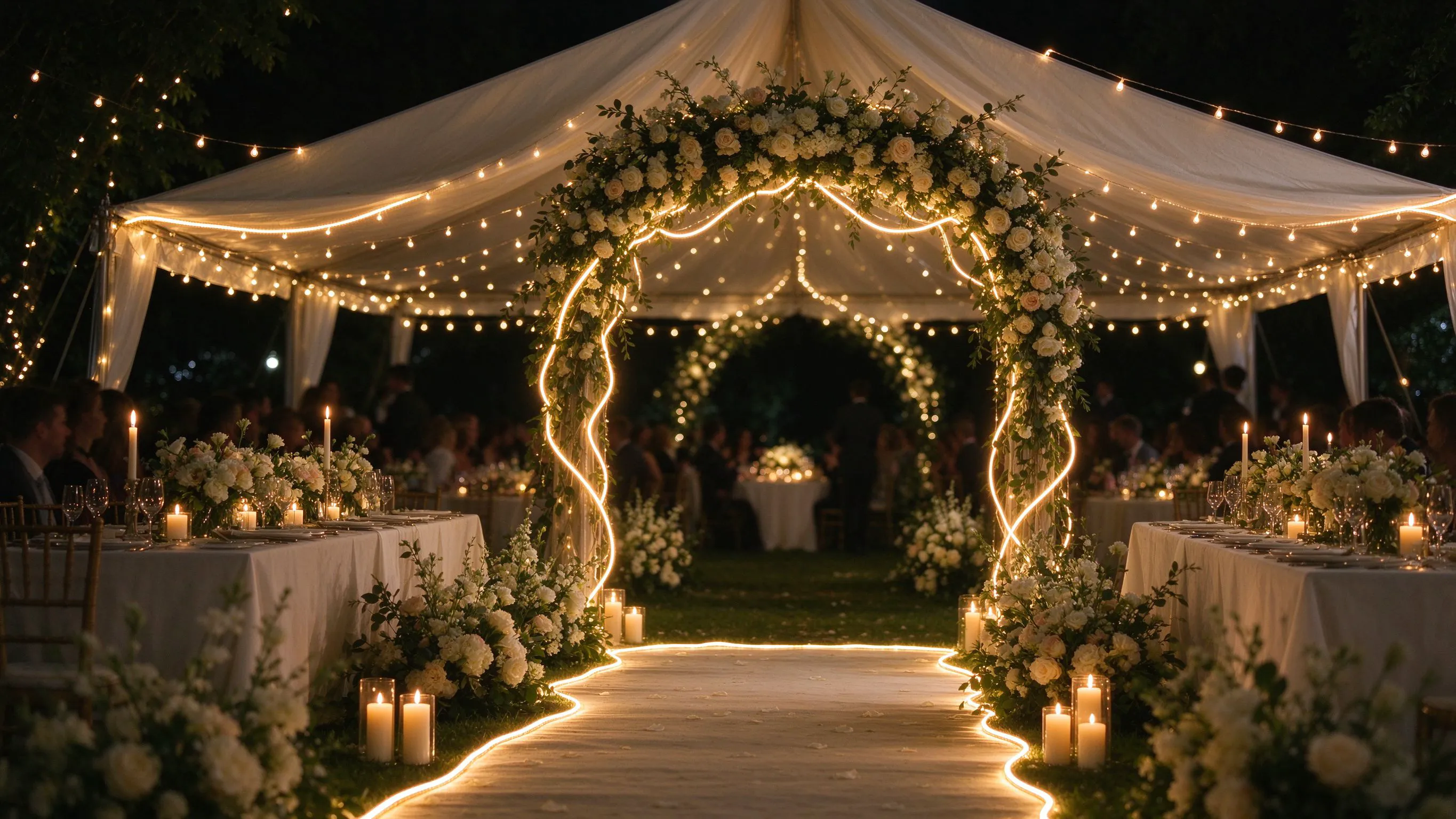 Wedding & Event Rental LED Strip Decor: Portable, No-Damage Lighting Installers Reuse