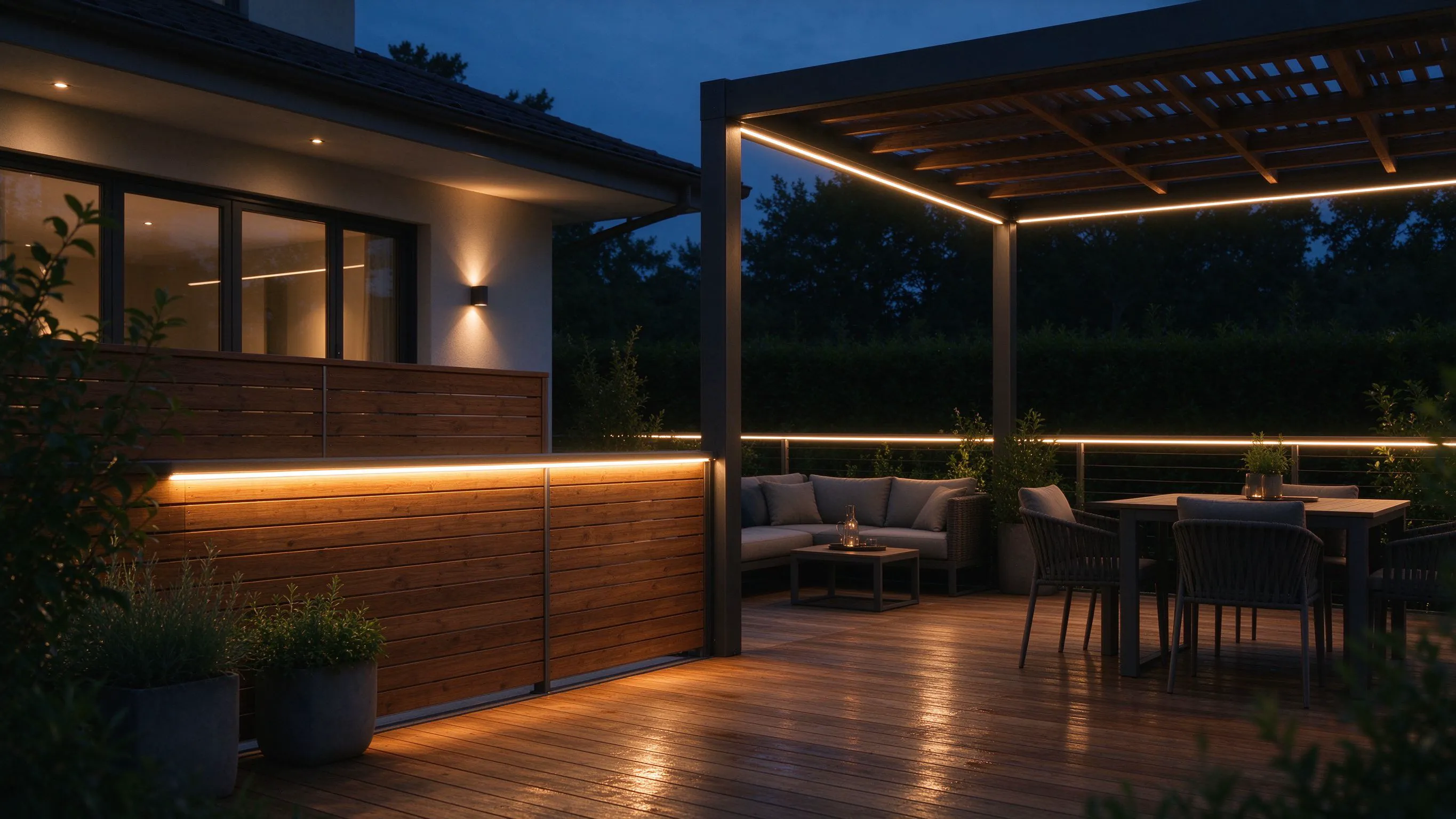 Balcony, Railing & Pergola LED Strip Lighting: Weatherproof Glow for Small Outdoor Spaces