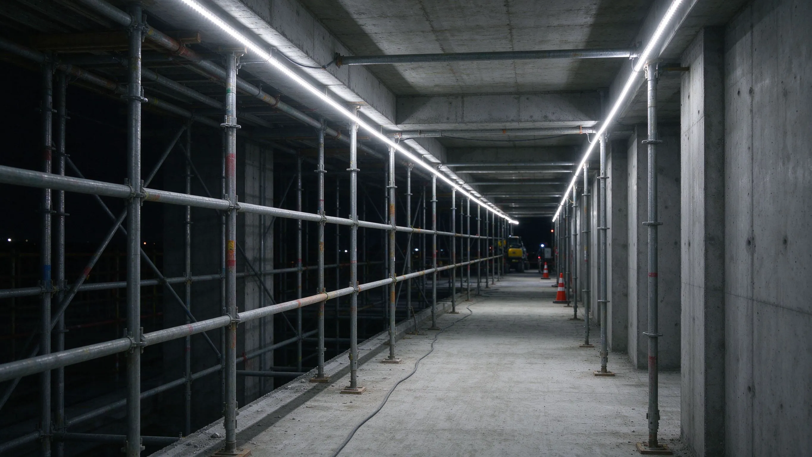 Temporary Construction Site LED Strip Lighting: 220V High-Voltage, Weatherproof Job Runs