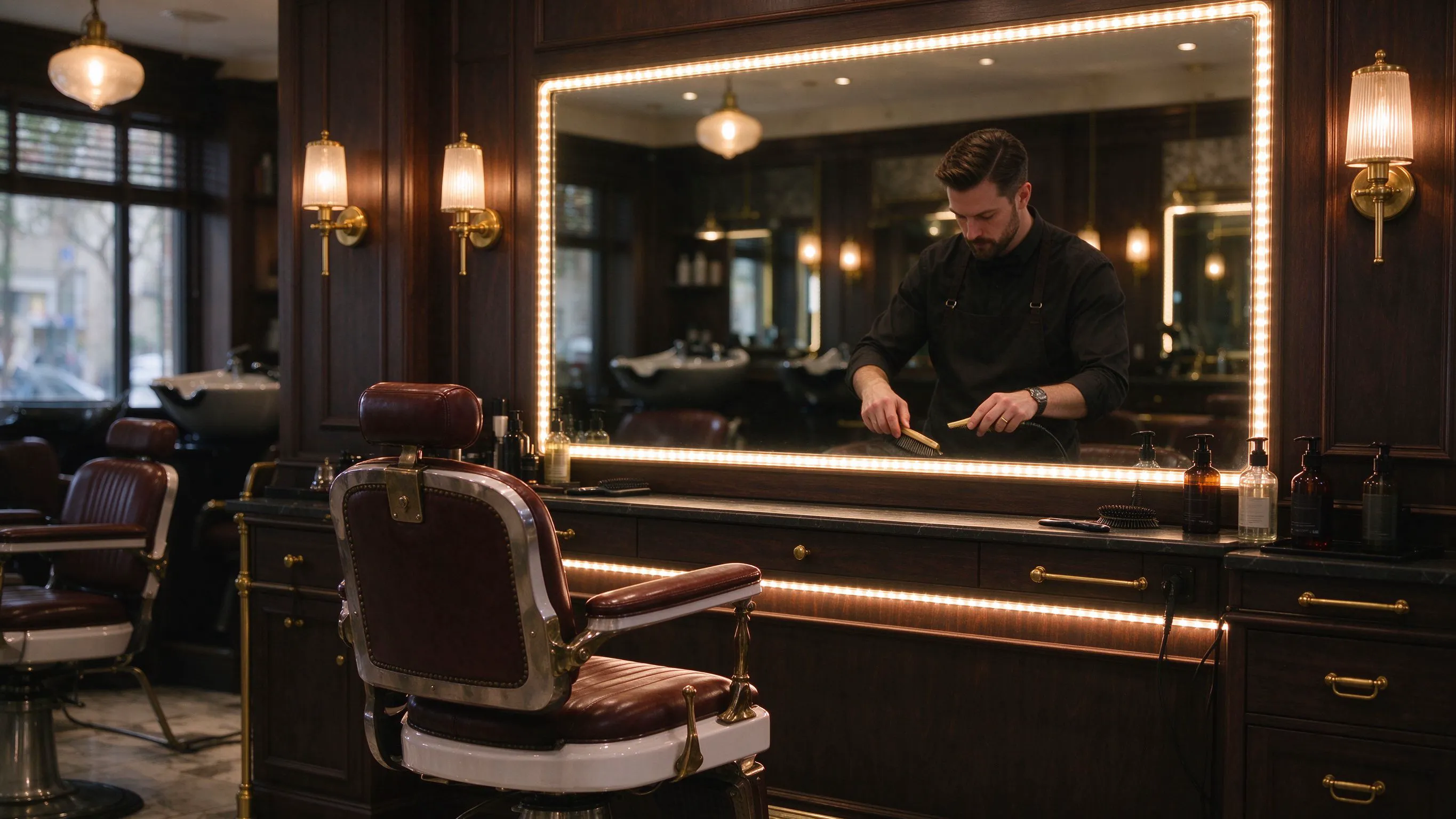 Hair Salon & Barbershop LED Strip Lighting: True Color at the Mirror and the Backbar