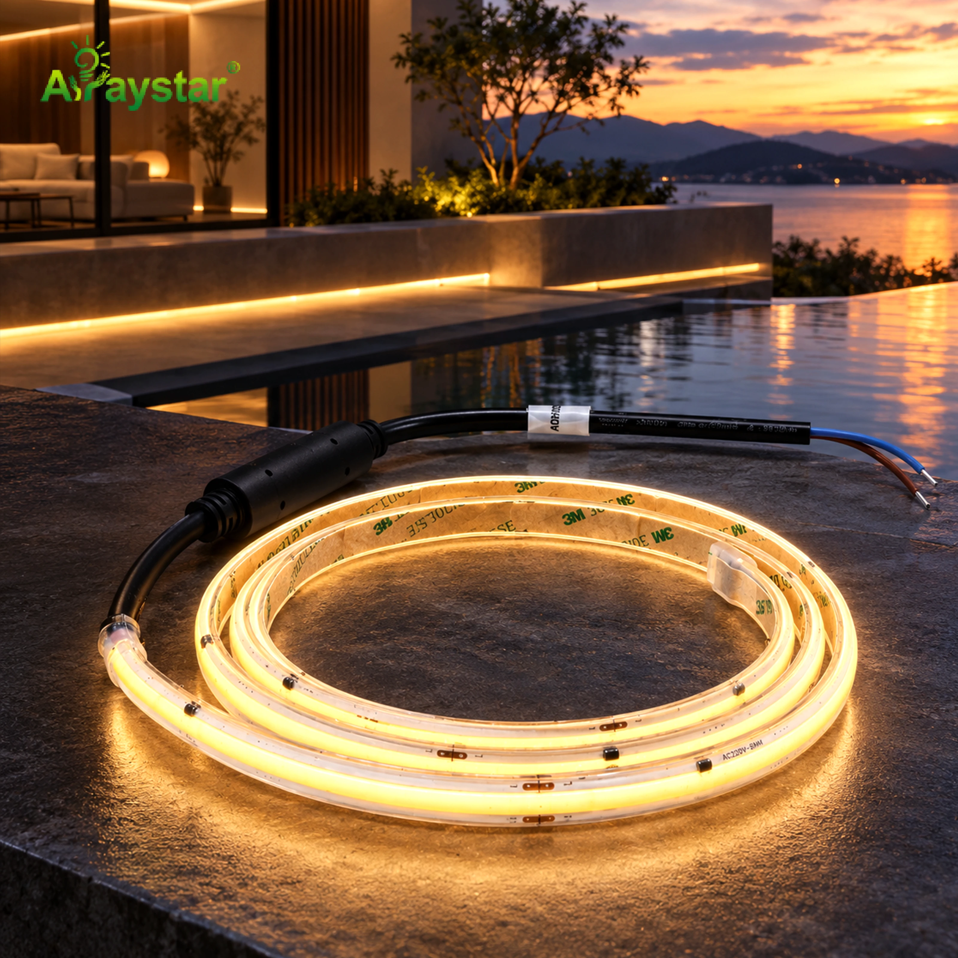 Arraystar 220V High Voltage COB LED Strip Light  Waterproof COB LED Strip