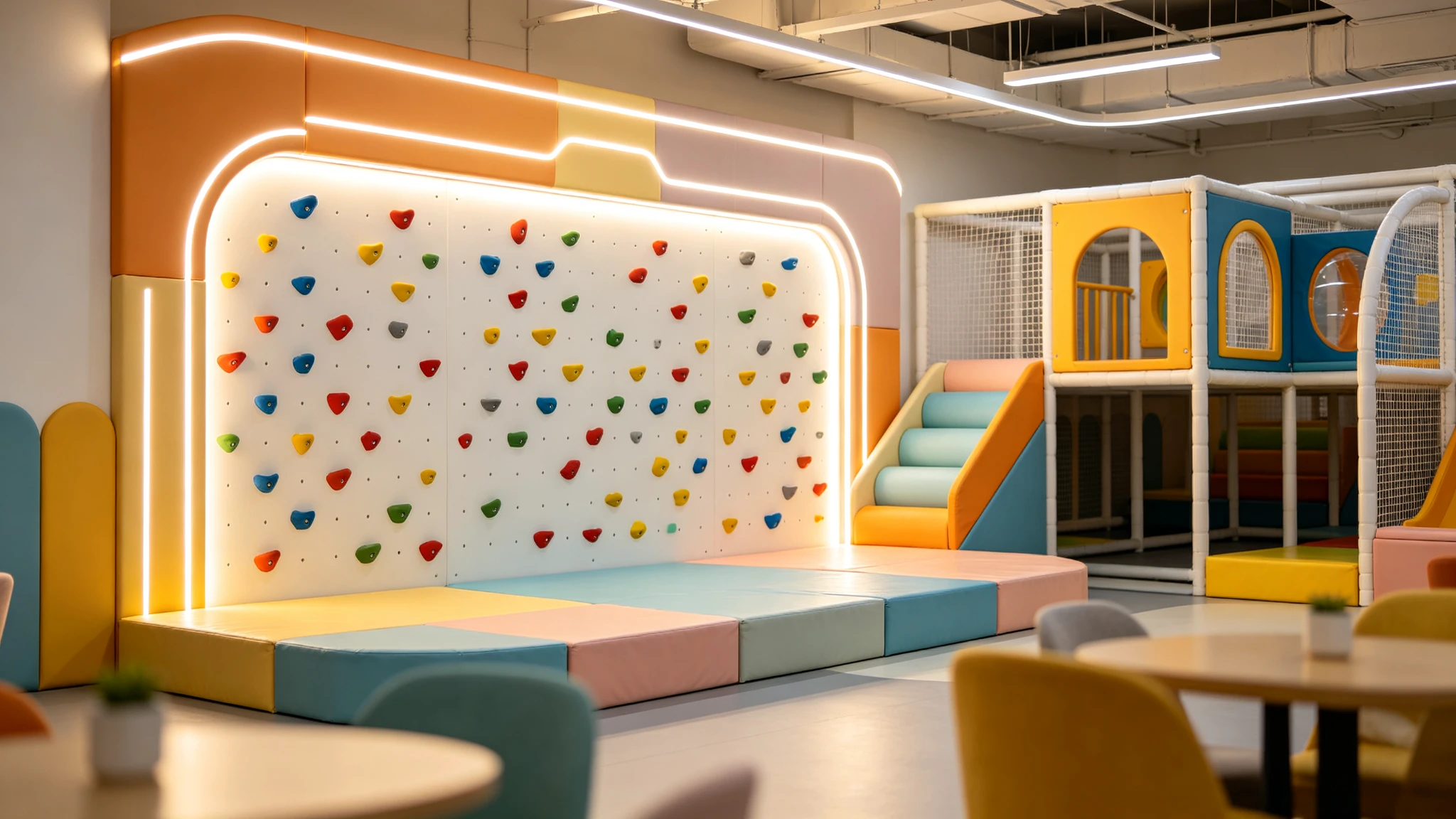 Lighting Indoor Playgrounds, Climbing Gyms and Trampoline Parks With Safe, Tough LED Strip