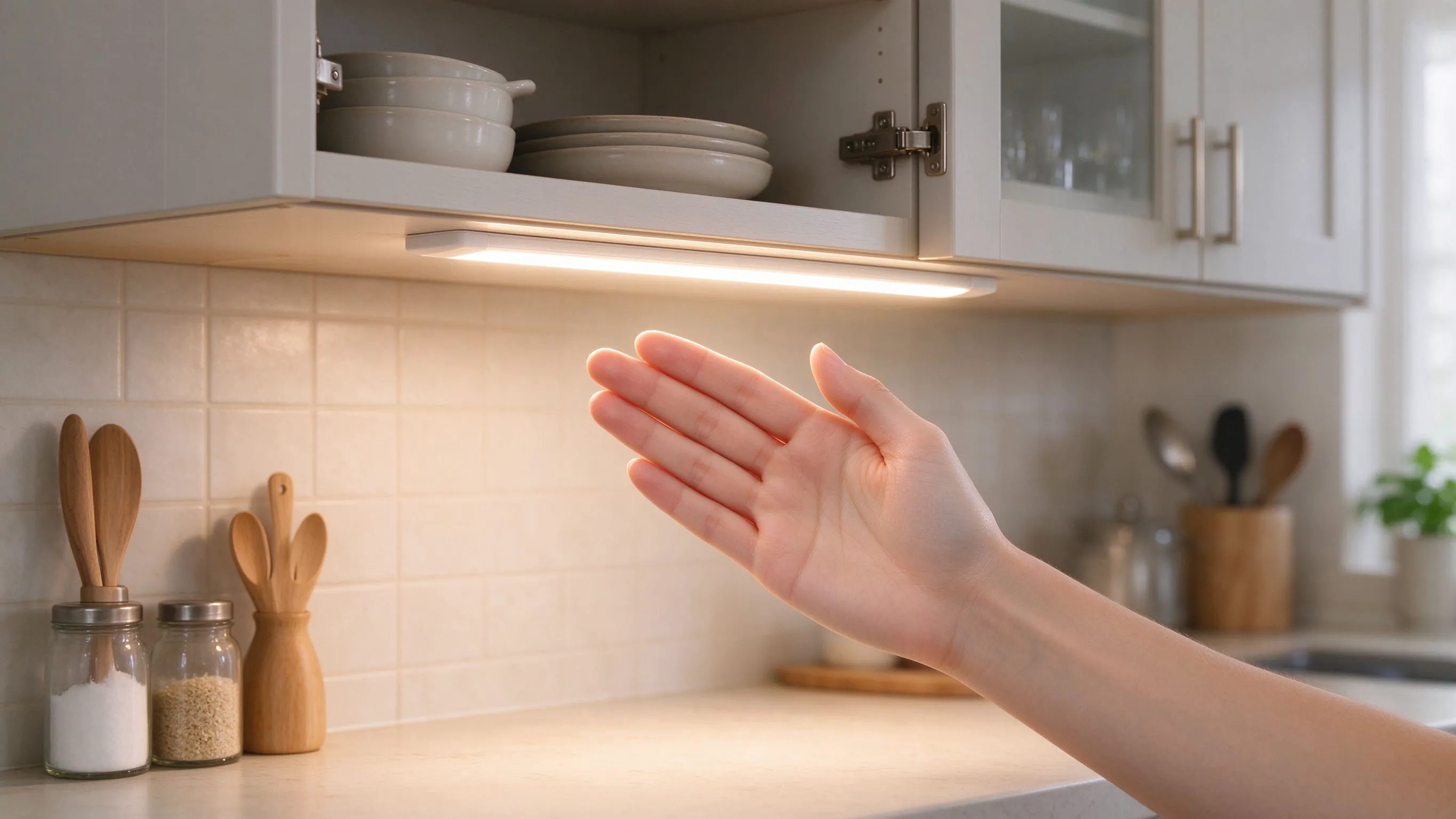 Hand-Wave Sensor Switches for Touchless Cabinet Lighting
