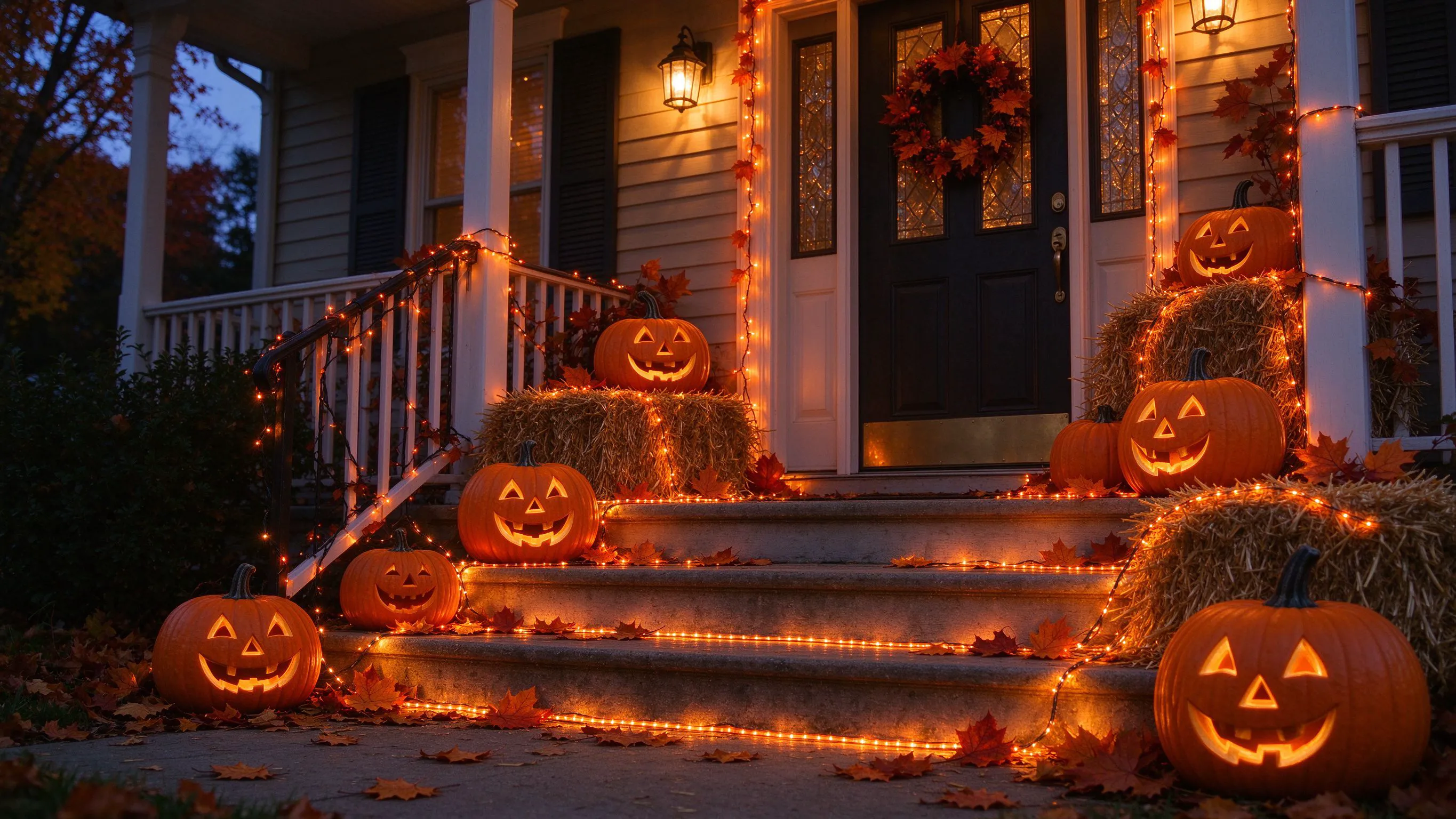 Orange and Amber LED Strips for Halloween and Fall Displays