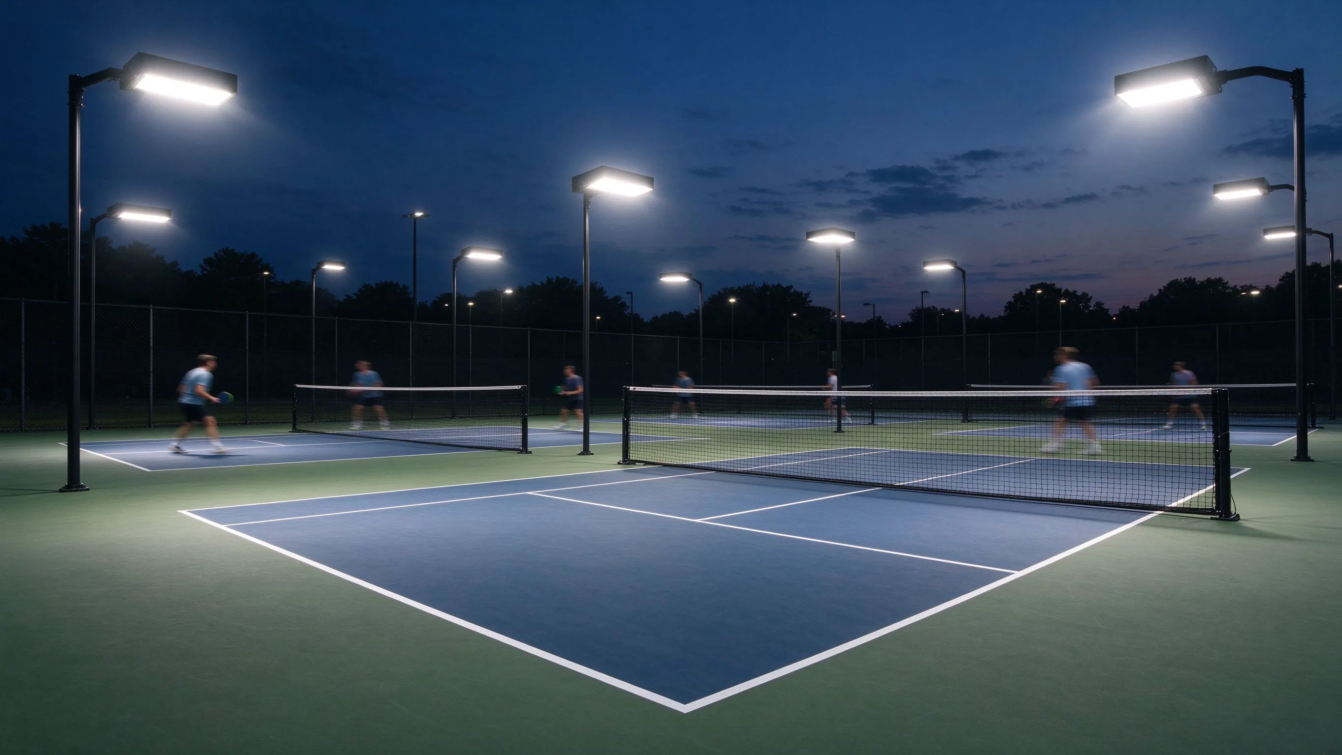 LED Lighting Layout for Outdoor Pickleball Courts